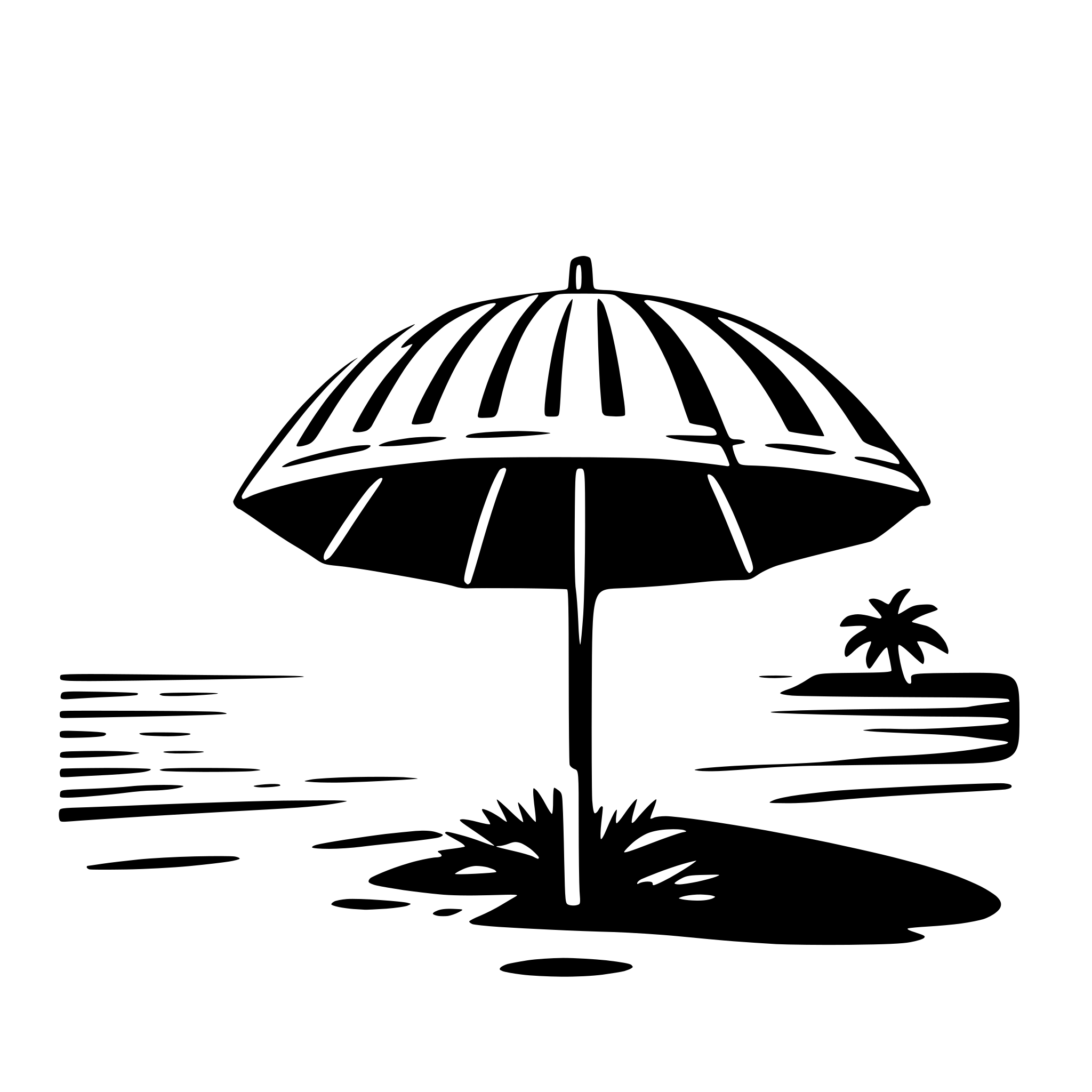 AI-generated SVG of a beach umbrella and waves