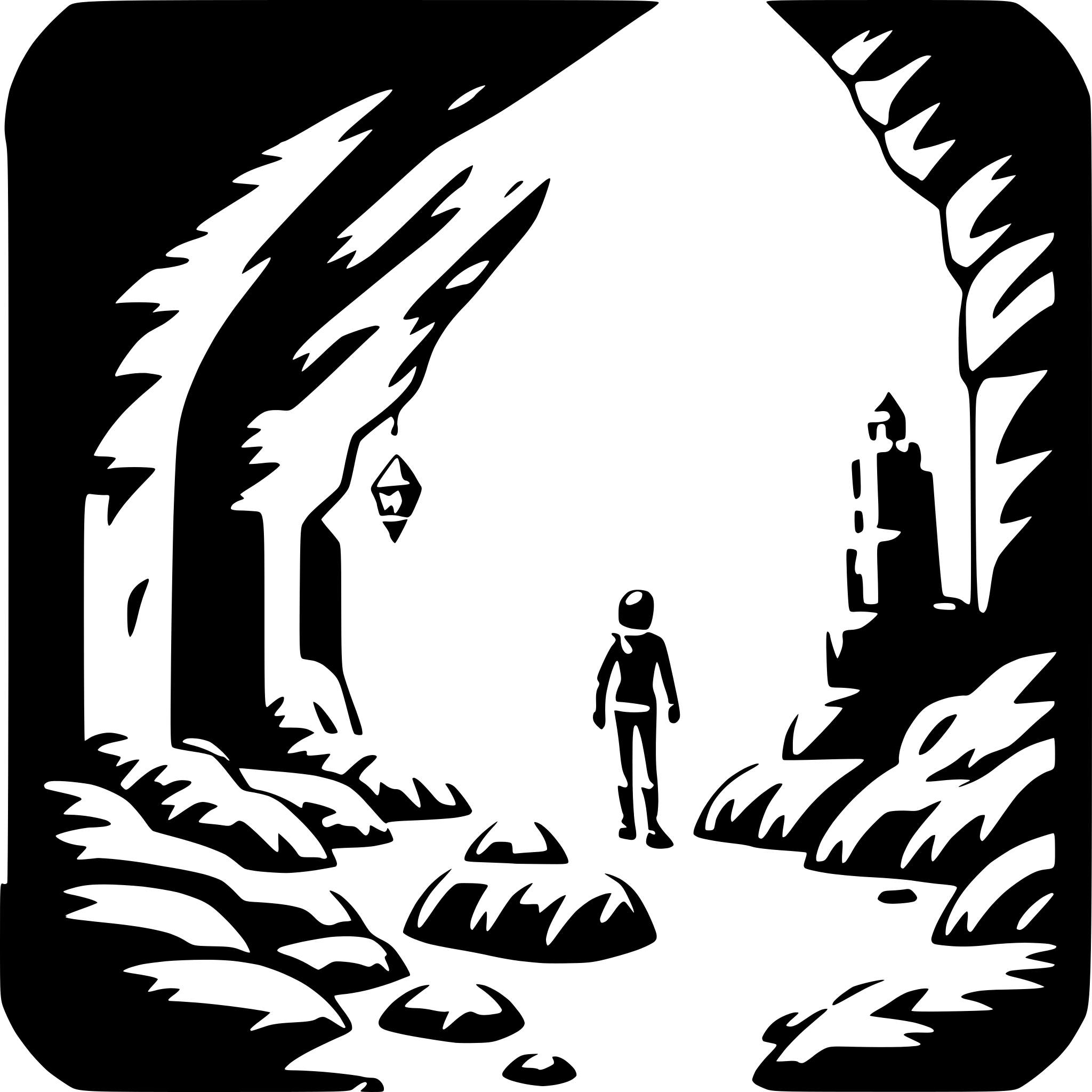 AI-generated SVG of a cave exploring