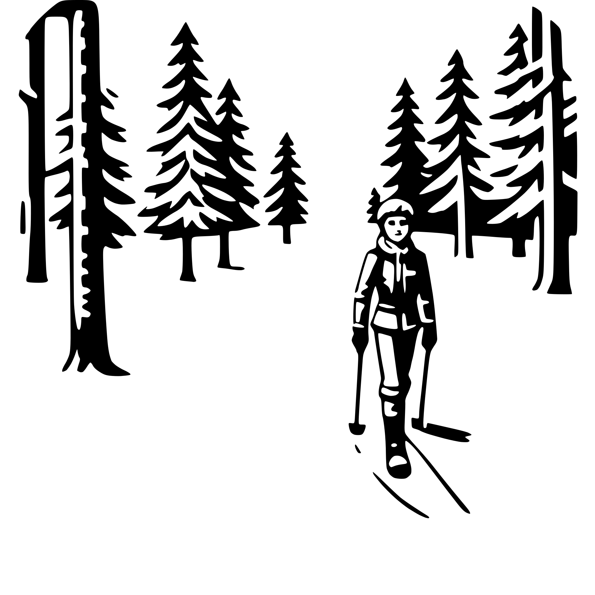 AI-generated SVG of a snowshoeing in woods