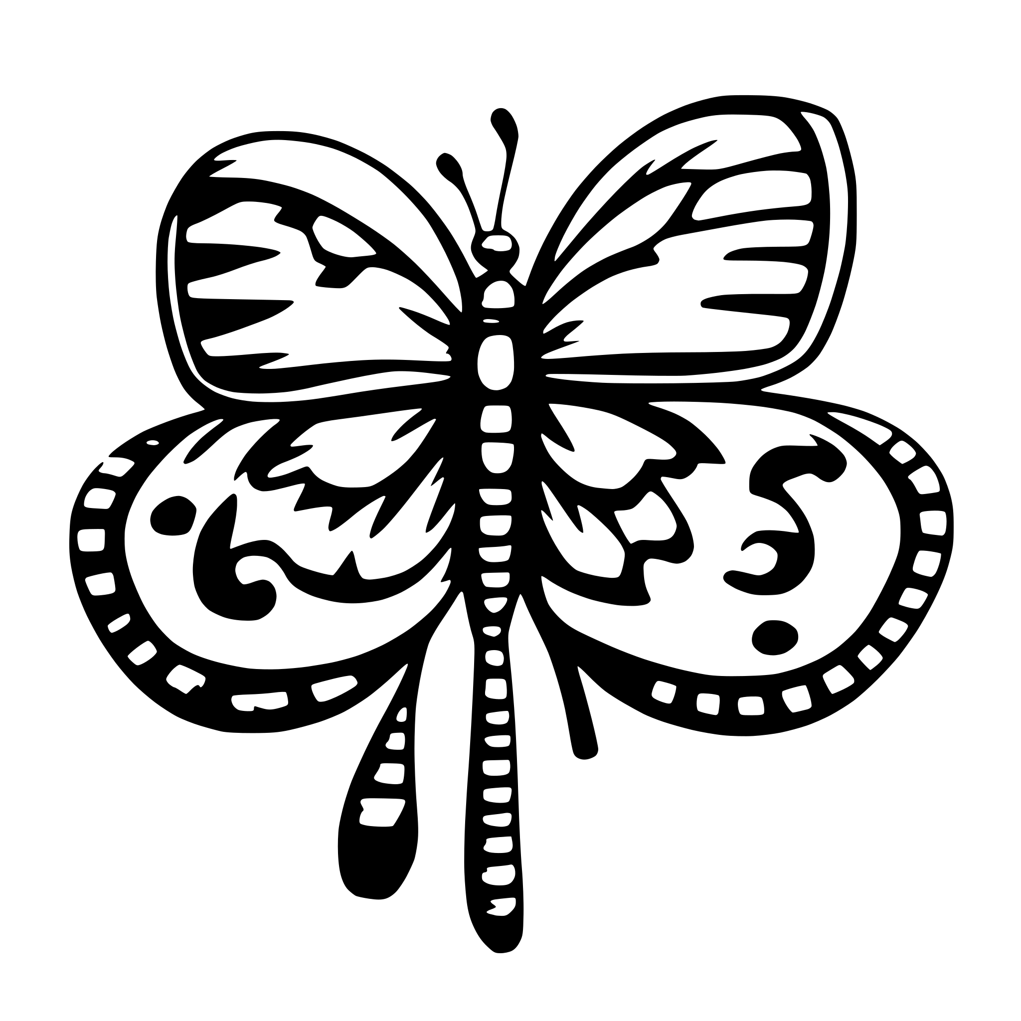 AI-generated SVG of a brain butterflies