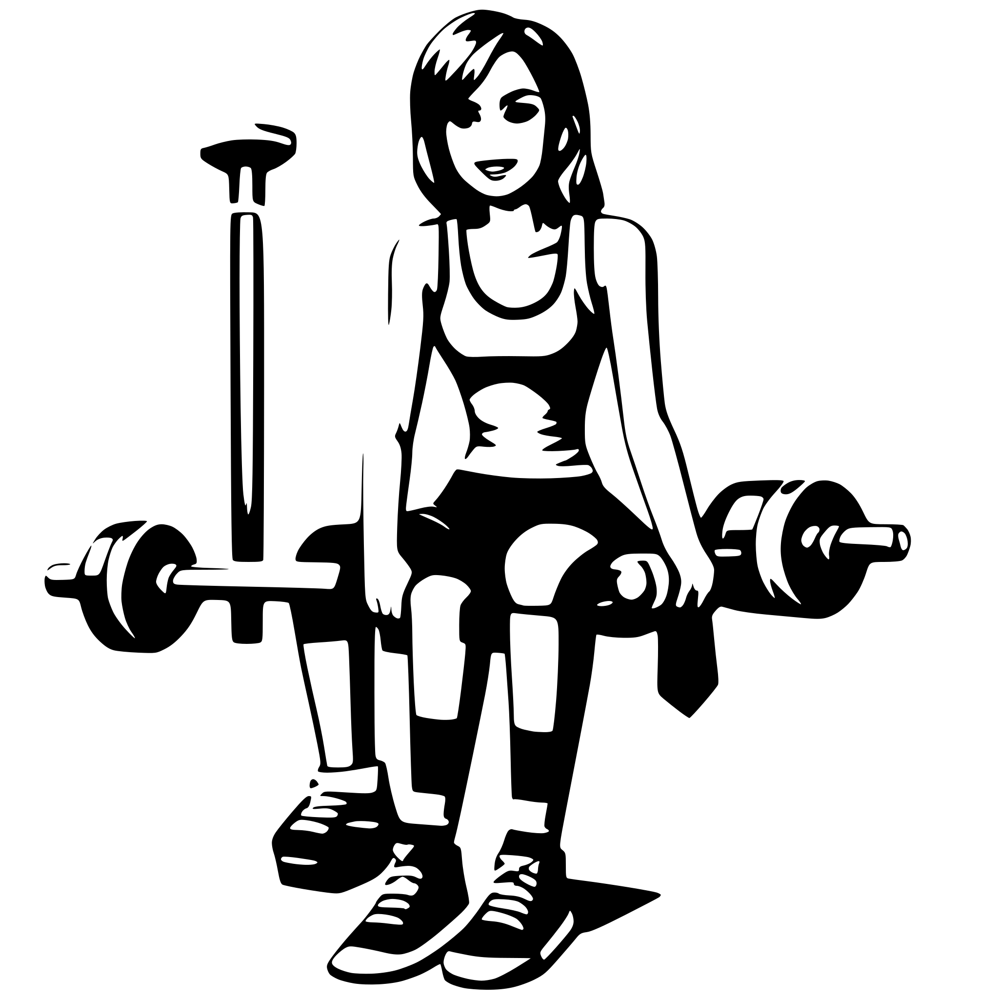 AI-generated SVG of 'illustration of a gym girl'