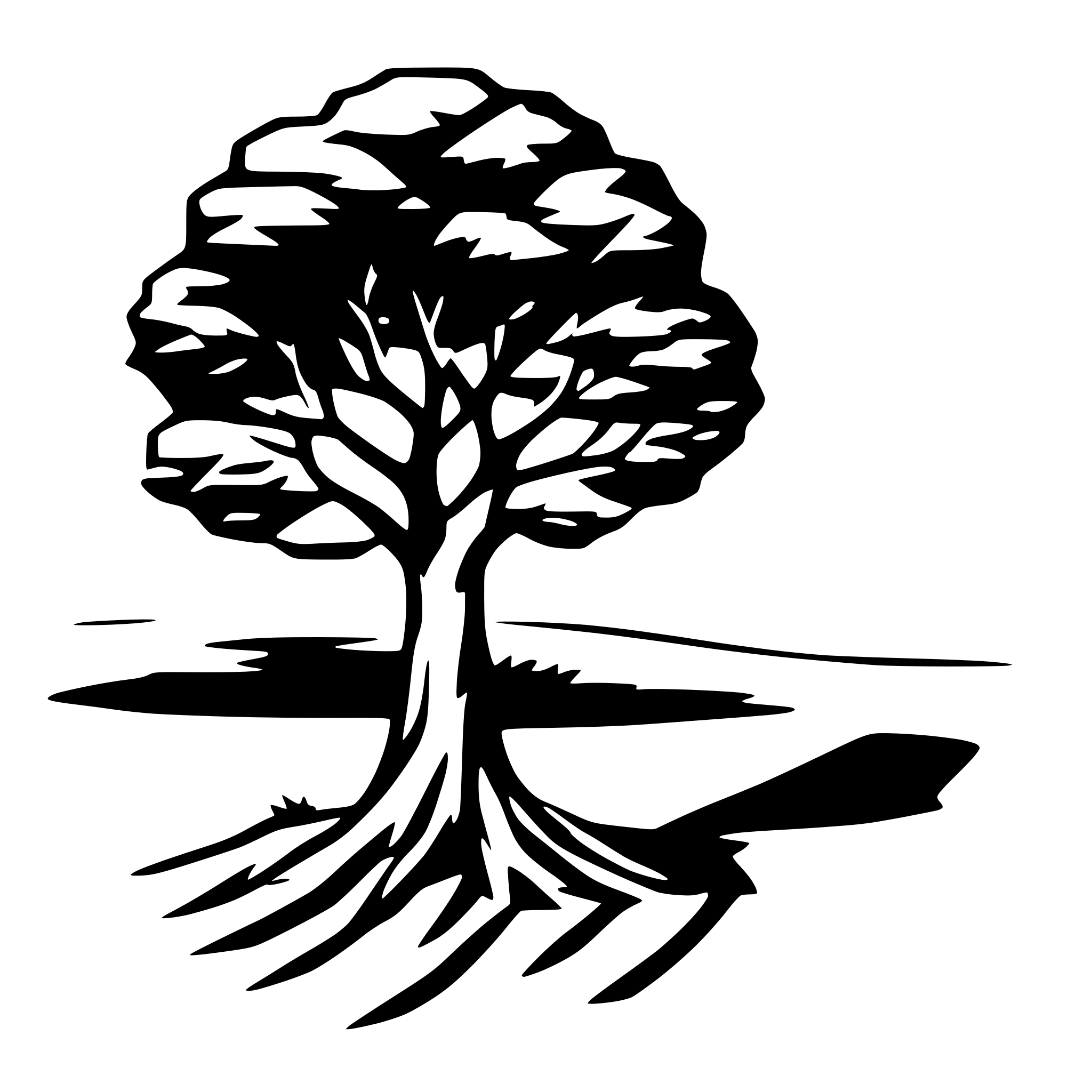 AI-generated SVG of a Lonely tree, minimalistic, single line