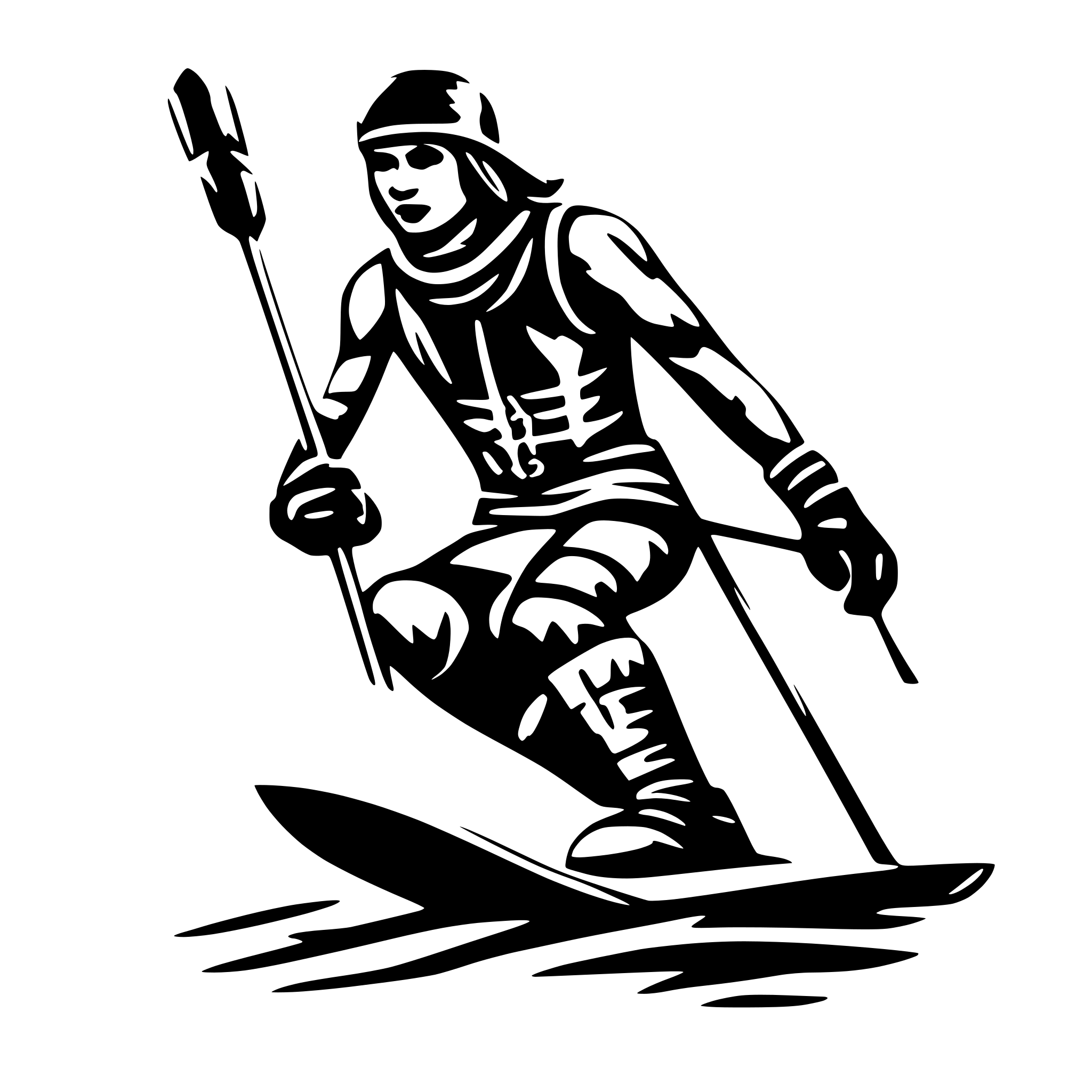 AI-generated SVG of 'skier tribal tatoo'