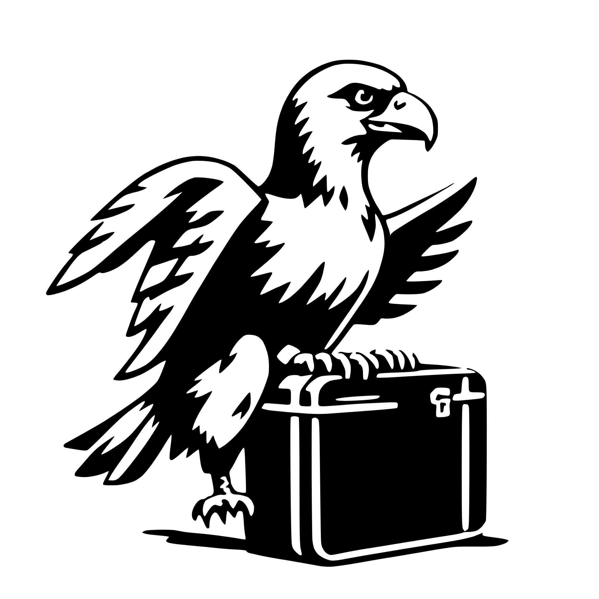 AI-generated SVG of 'eagle with suitcase'