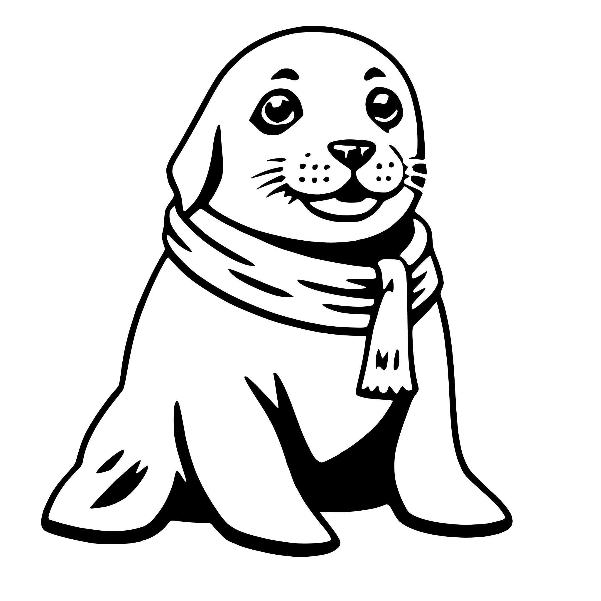 AI-generated SVG of a seal with scarf