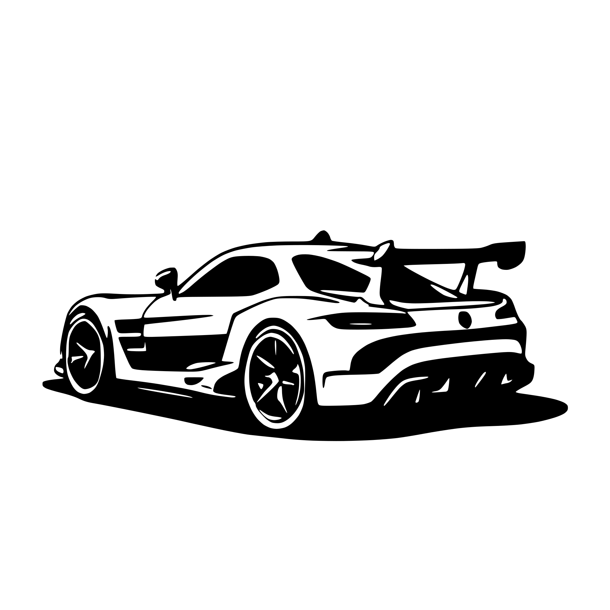 AI-generated SVG of 'Mercedes AMG one as a drawing to color in. Without Logos.'