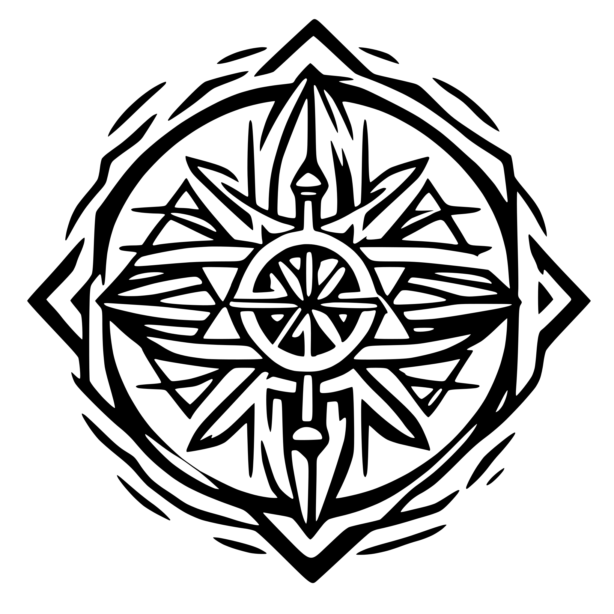 AI-generated SVG of a logo with sharp lines and sacred geometry