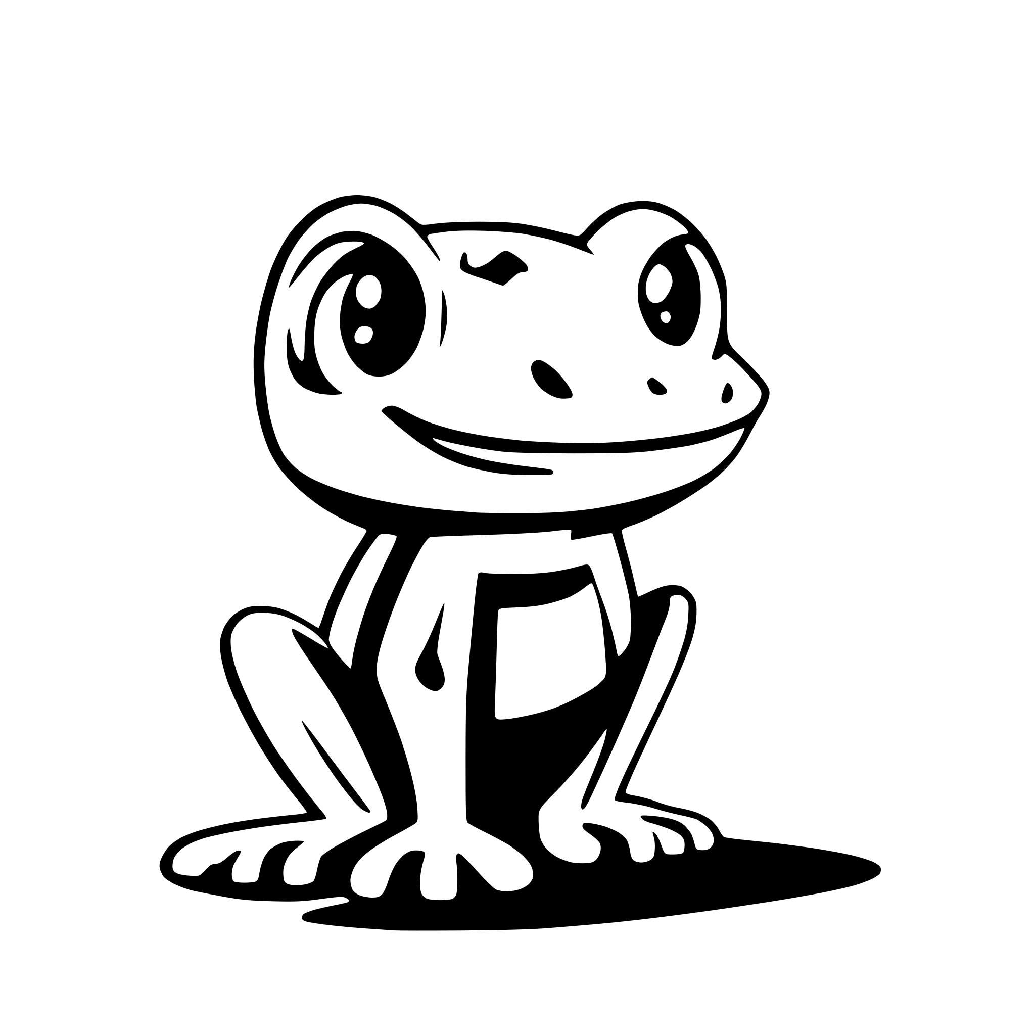 AI-generated SVG of a forward profile of a frog