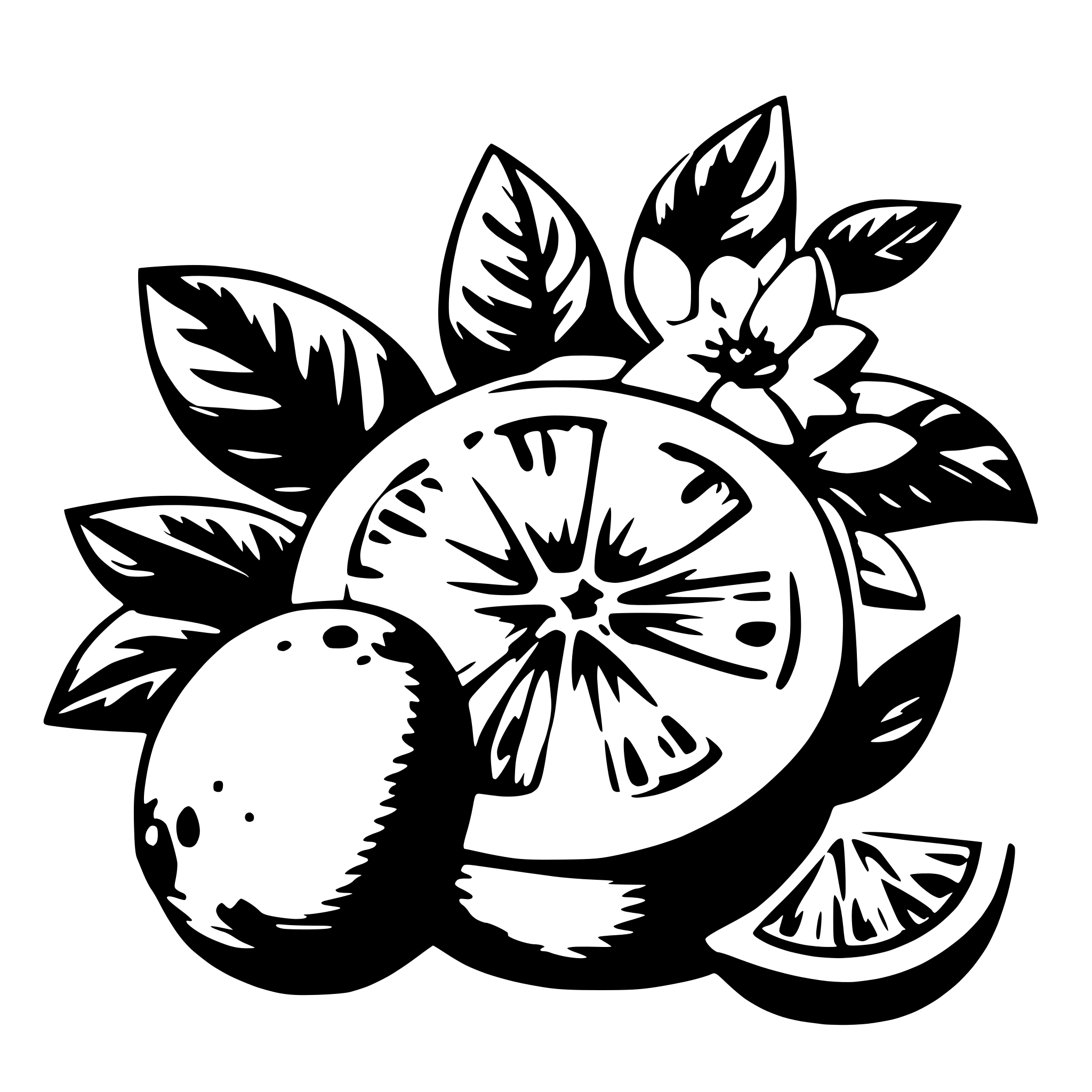 AI-generated SVG of 'Florals and lemons'