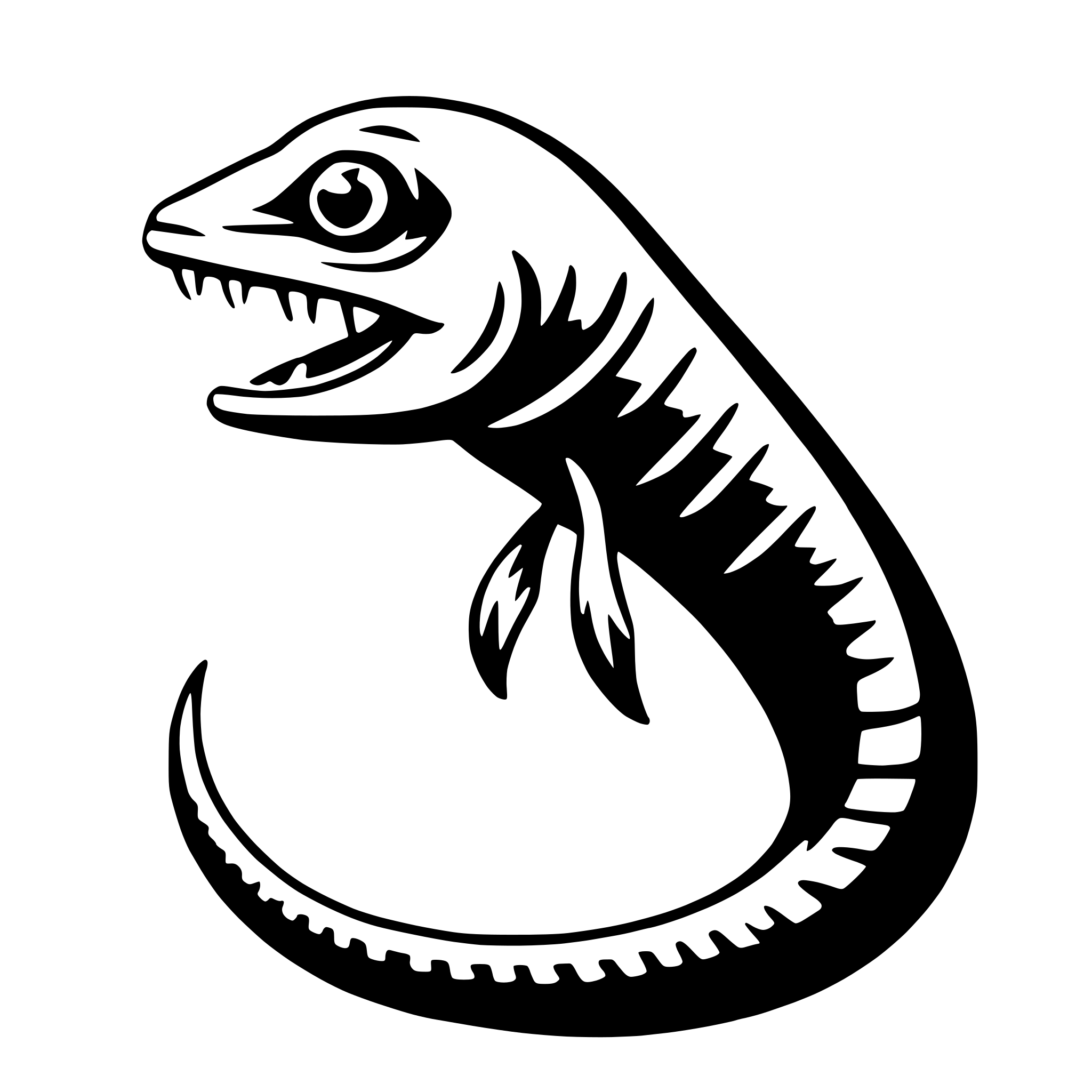 AI-generated SVG of 'eel with earrings'