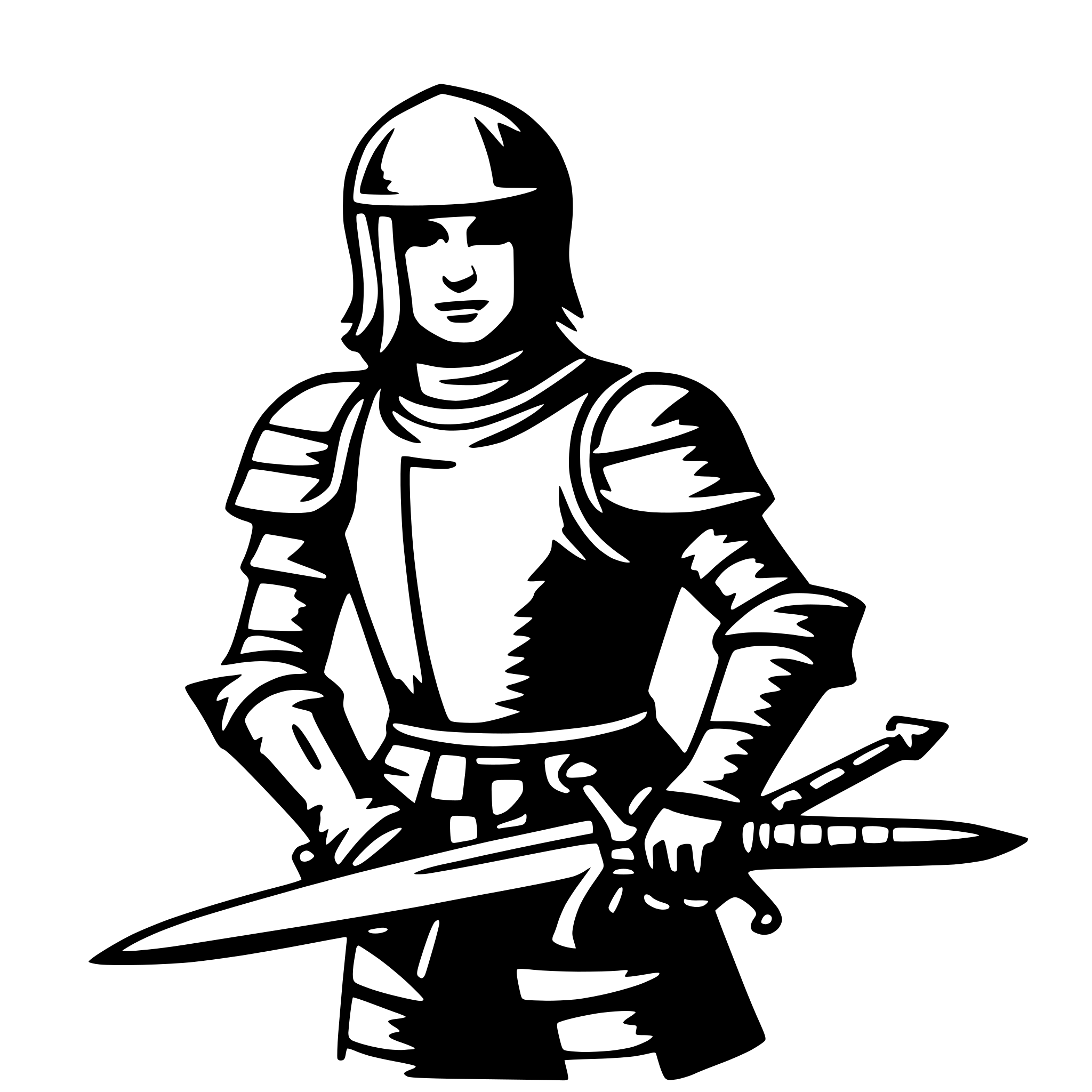 AI-generated SVG of 'knight and sword'