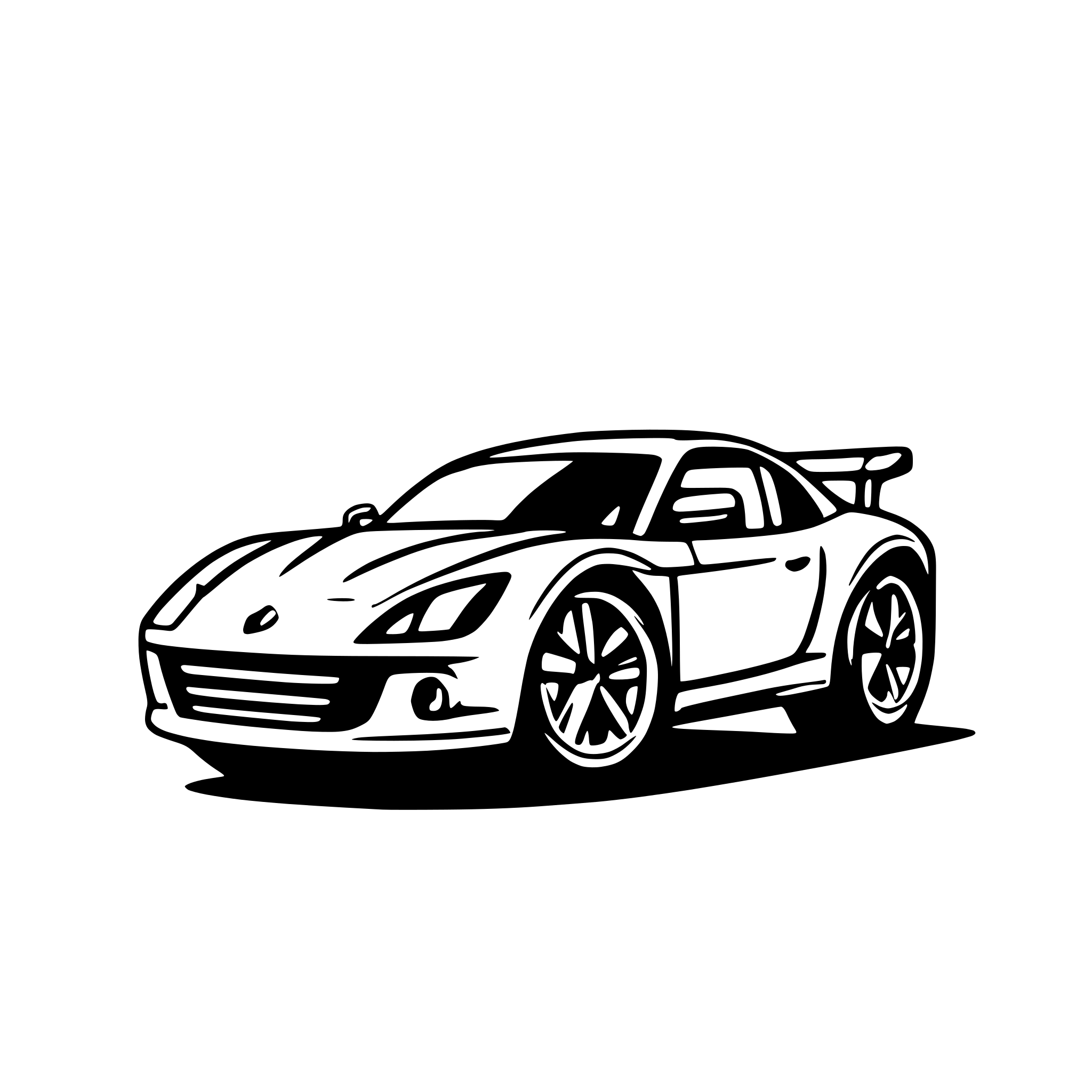 AI-generated SVG of a Sideview of a sports car with colorful in 2d
