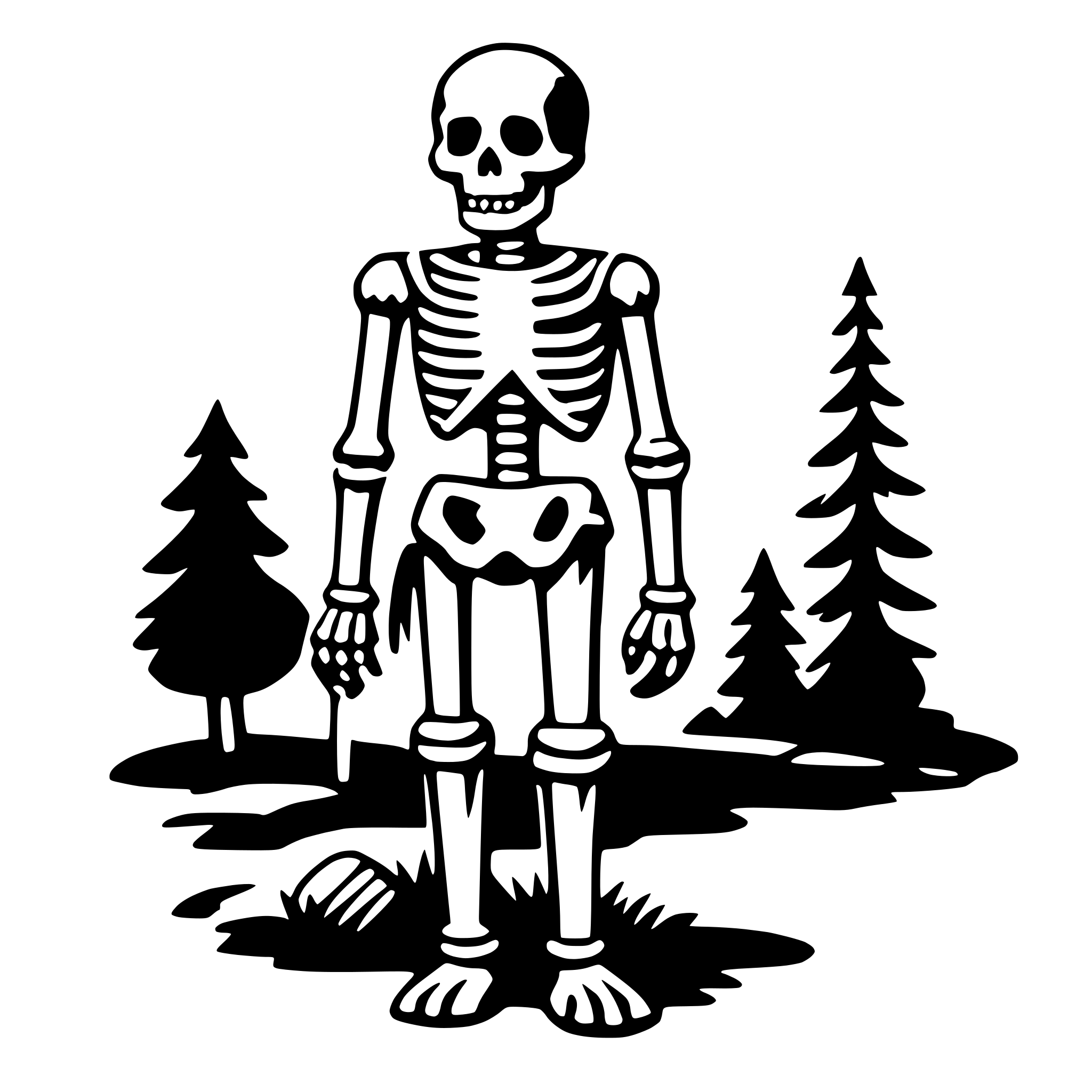 AI-generated SVG of a skeleton
