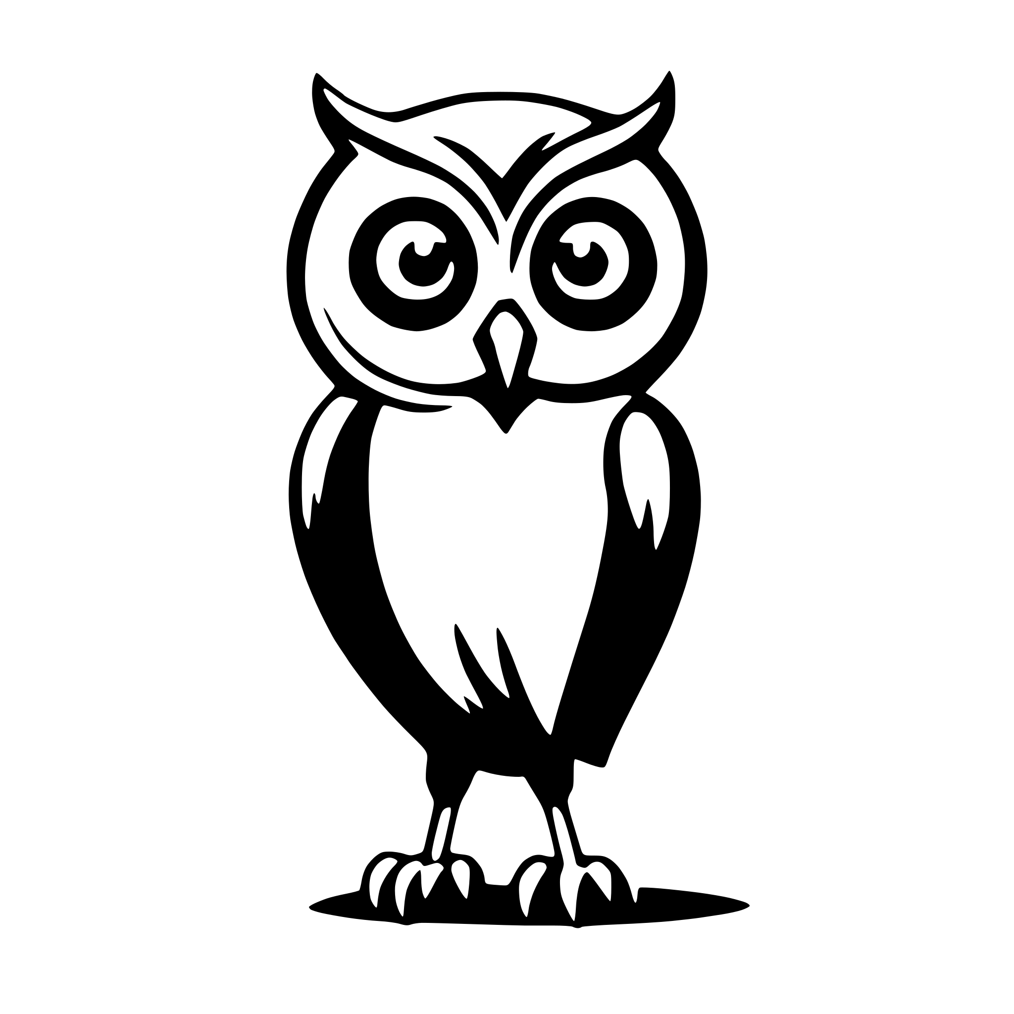 AI-generated SVG of a simple owl outline
