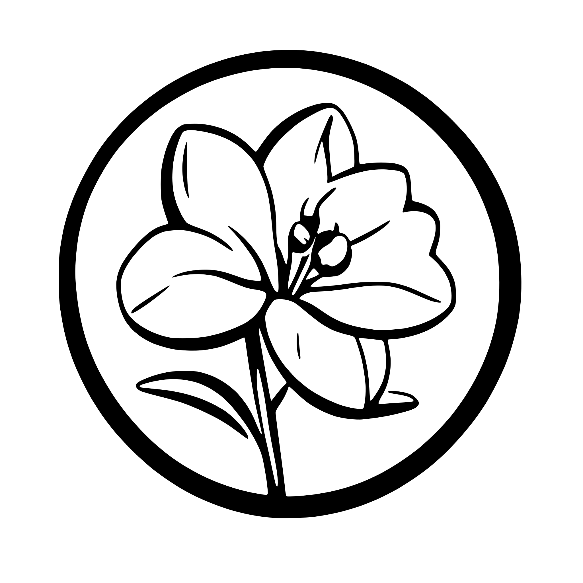 AI-generated SVG of a simple orchid flower silhouette logo