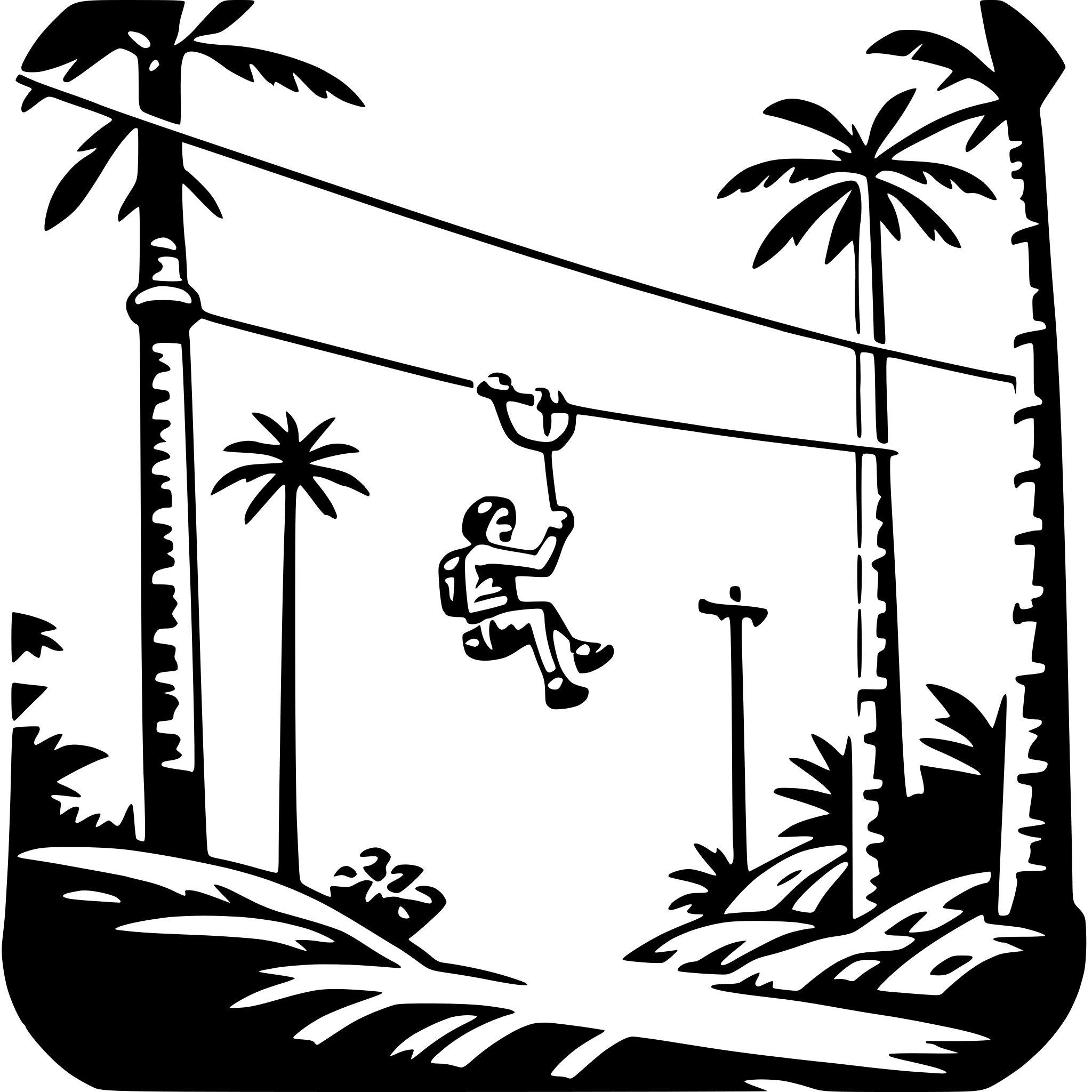AI-generated SVG of a jungle zip-line ride