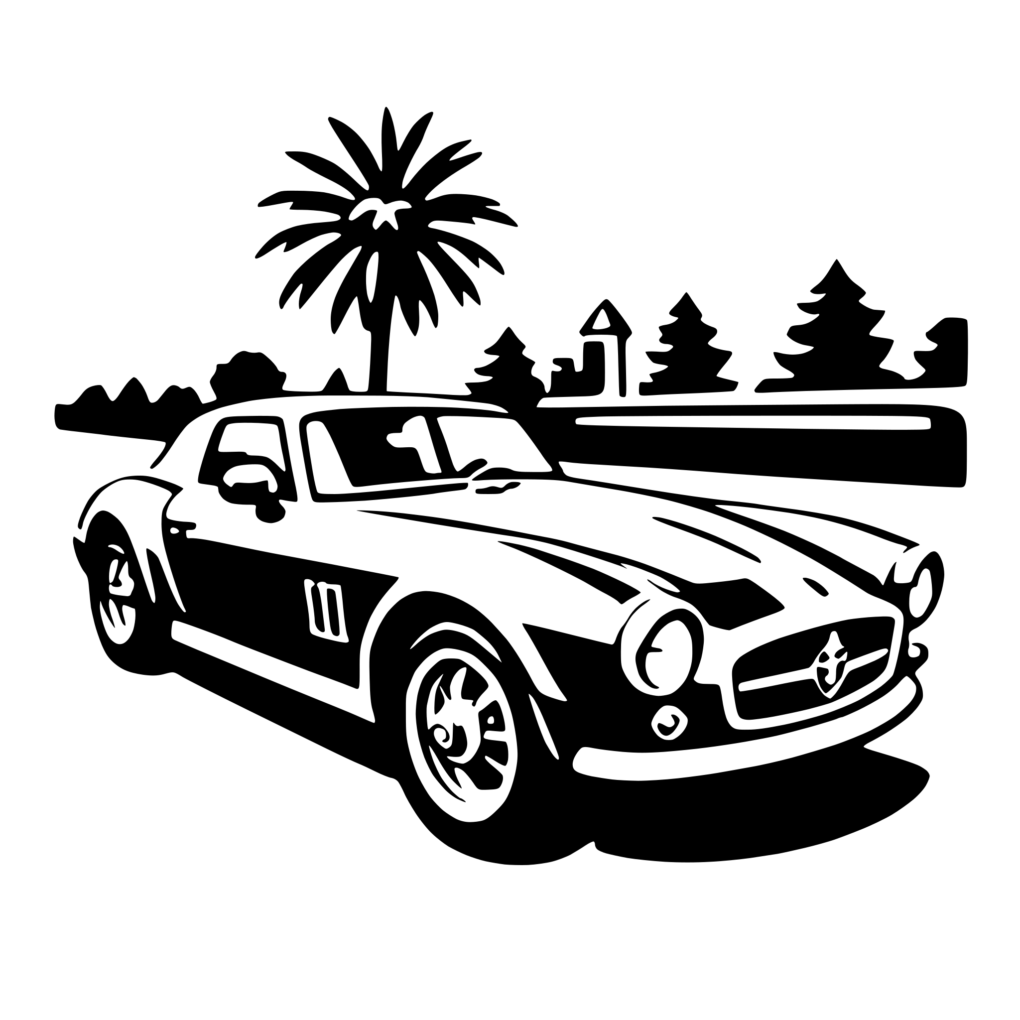 AI-generated SVG of a roadster