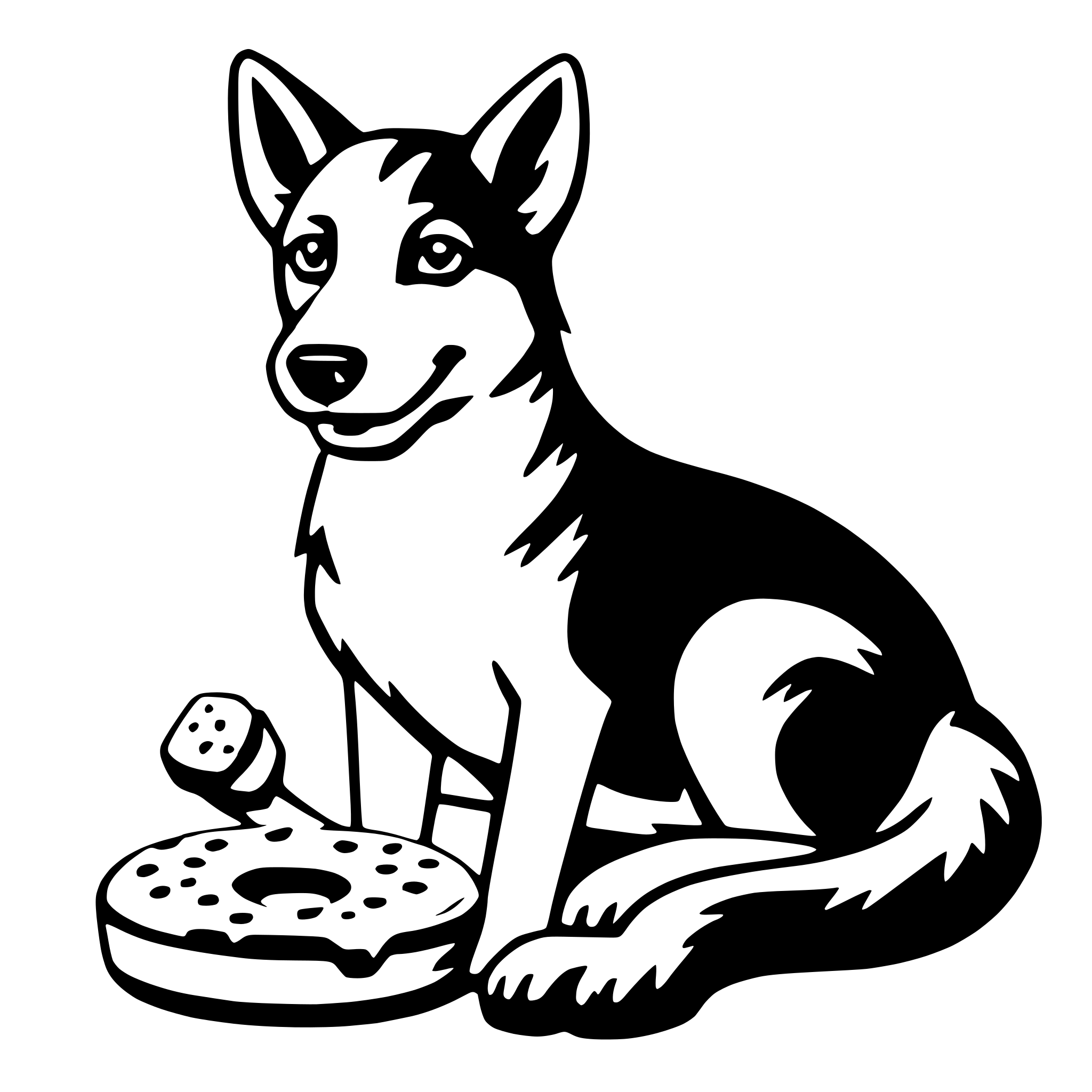 AI-generated SVG of a dingo with donut