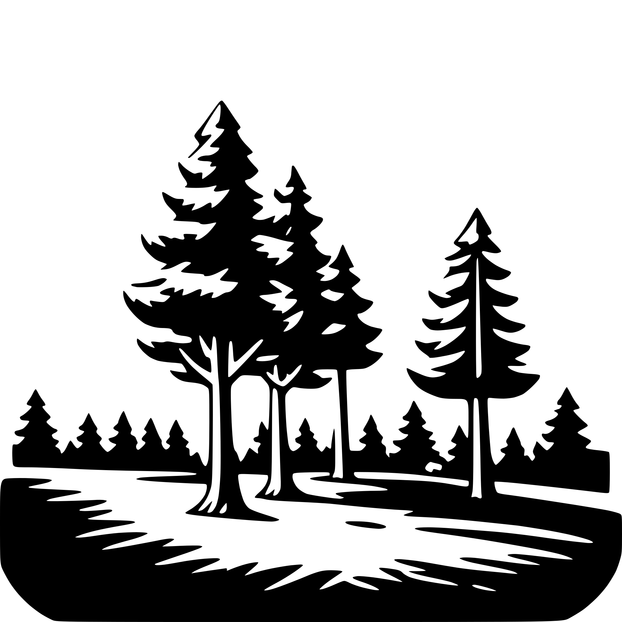 AI-generated SVG of a pine forest