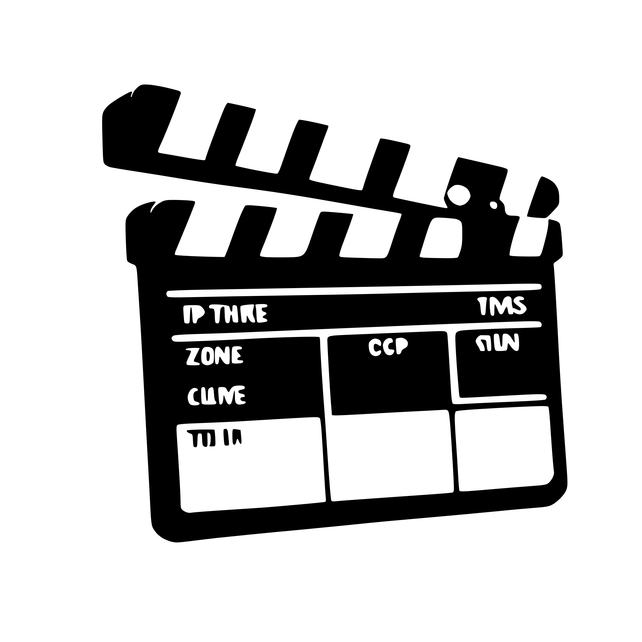 AI-generated SVG of 'film clapperboard in blue'