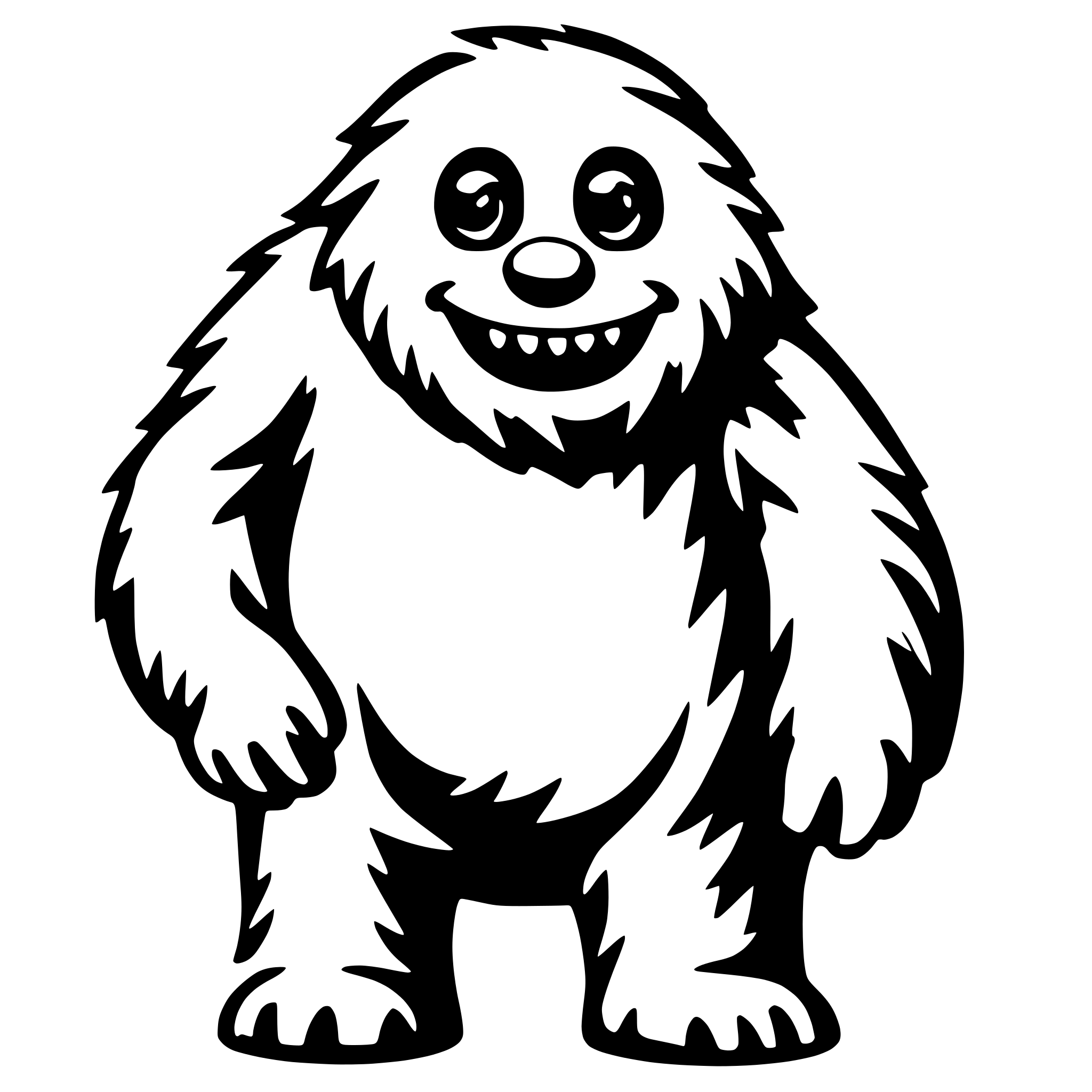 AI-generated SVG of 'skifree yeti smiling'
