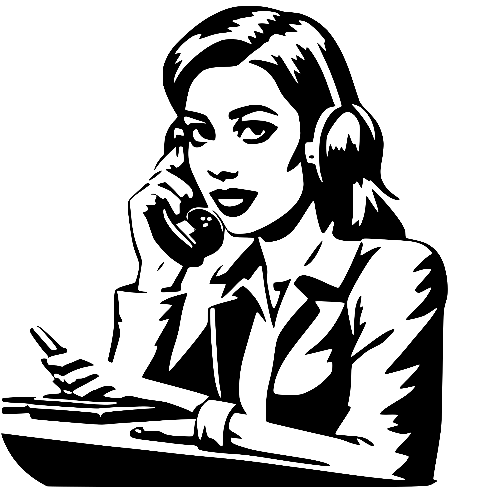 AI-generated SVG of 'secretary calling on phone'