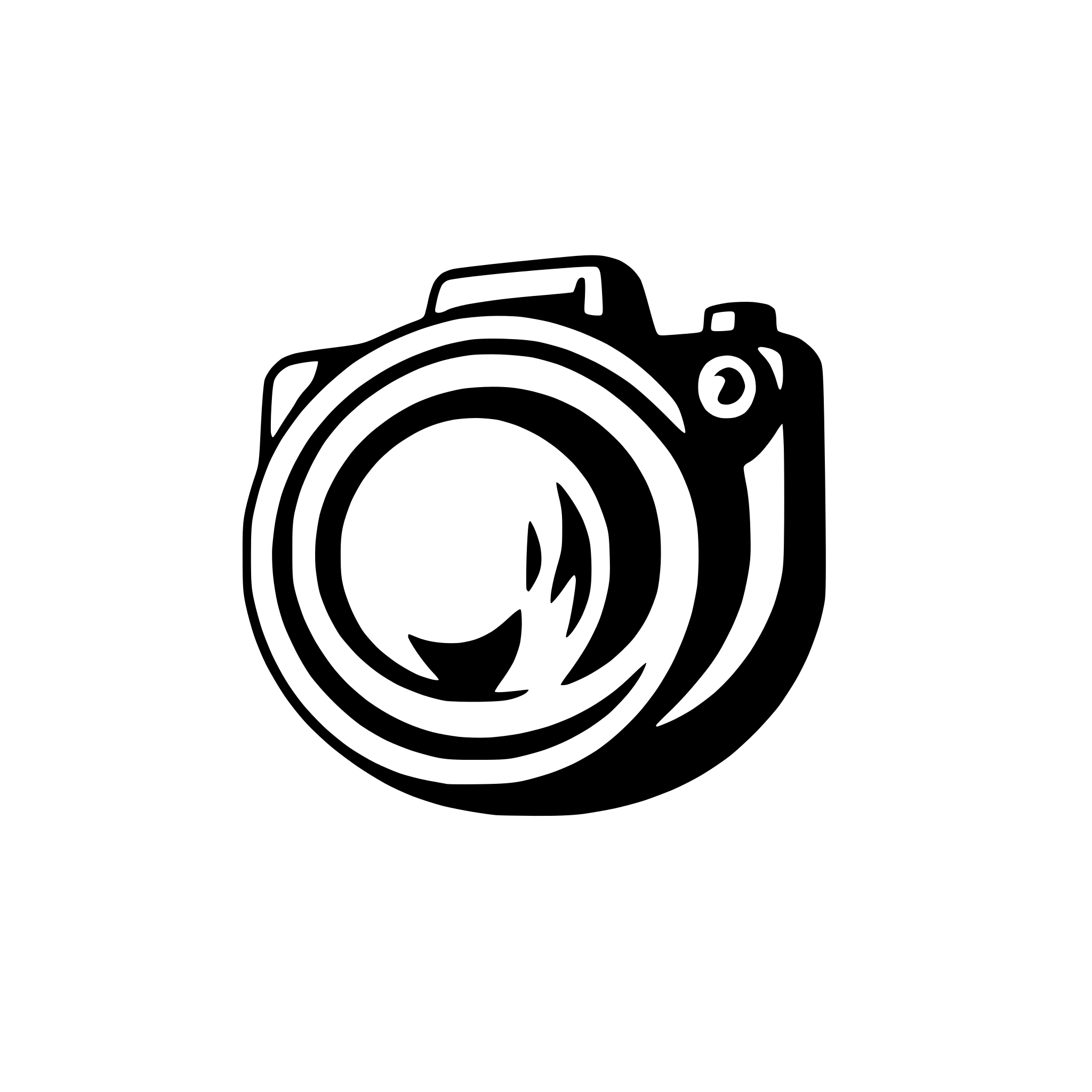 AI-generated SVG of 'abstract camera with lens'