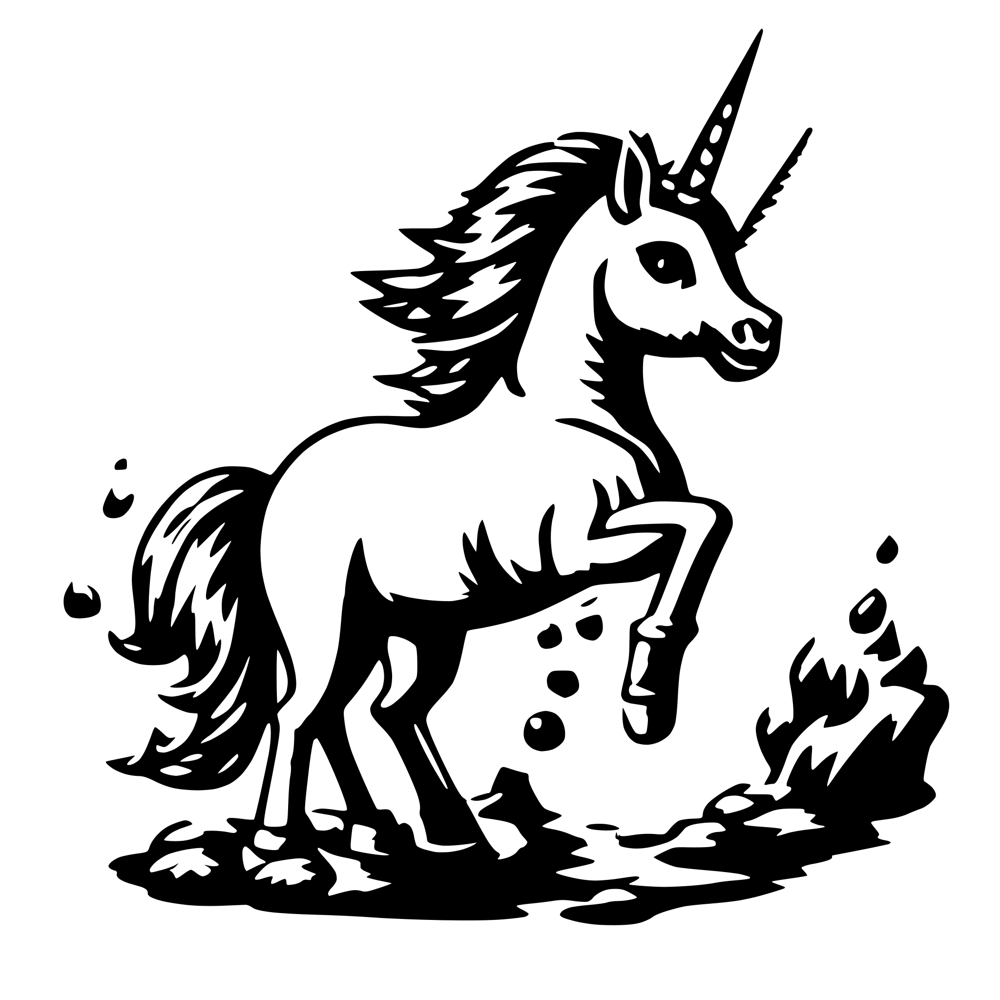 AI-generated SVG of 'crazy insane unicorn'
