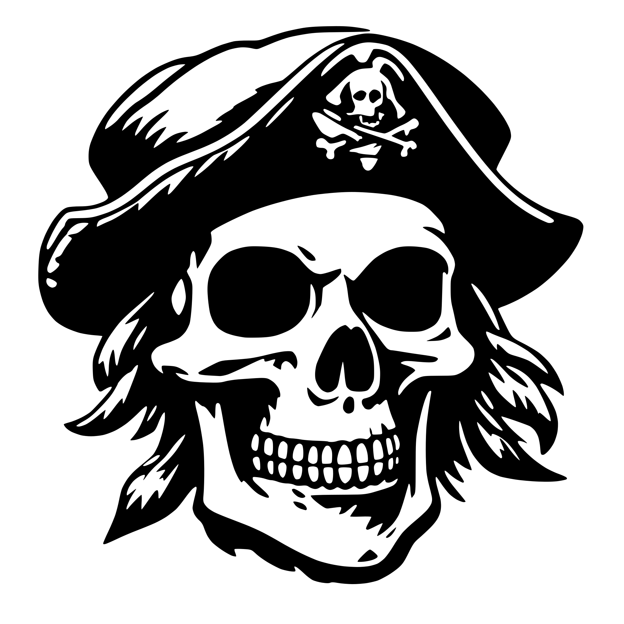 AI-generated SVG of a pirate skull