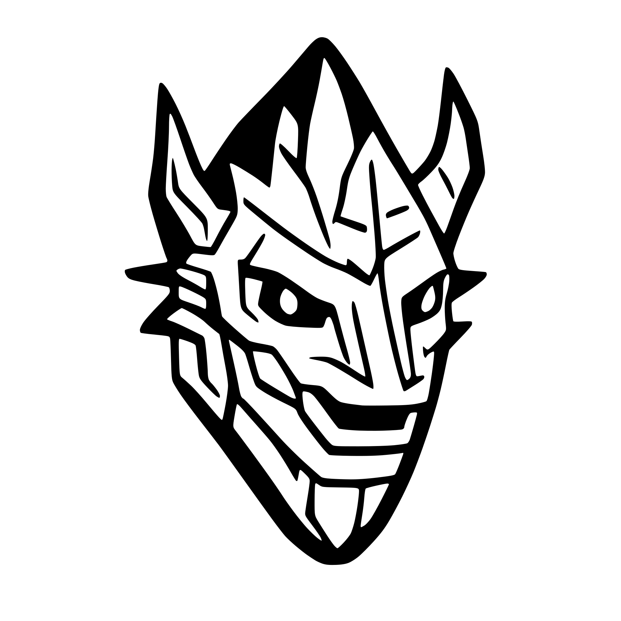 AI-generated SVG of a A jagged shard shaped like the head of a dragon, with intricate details