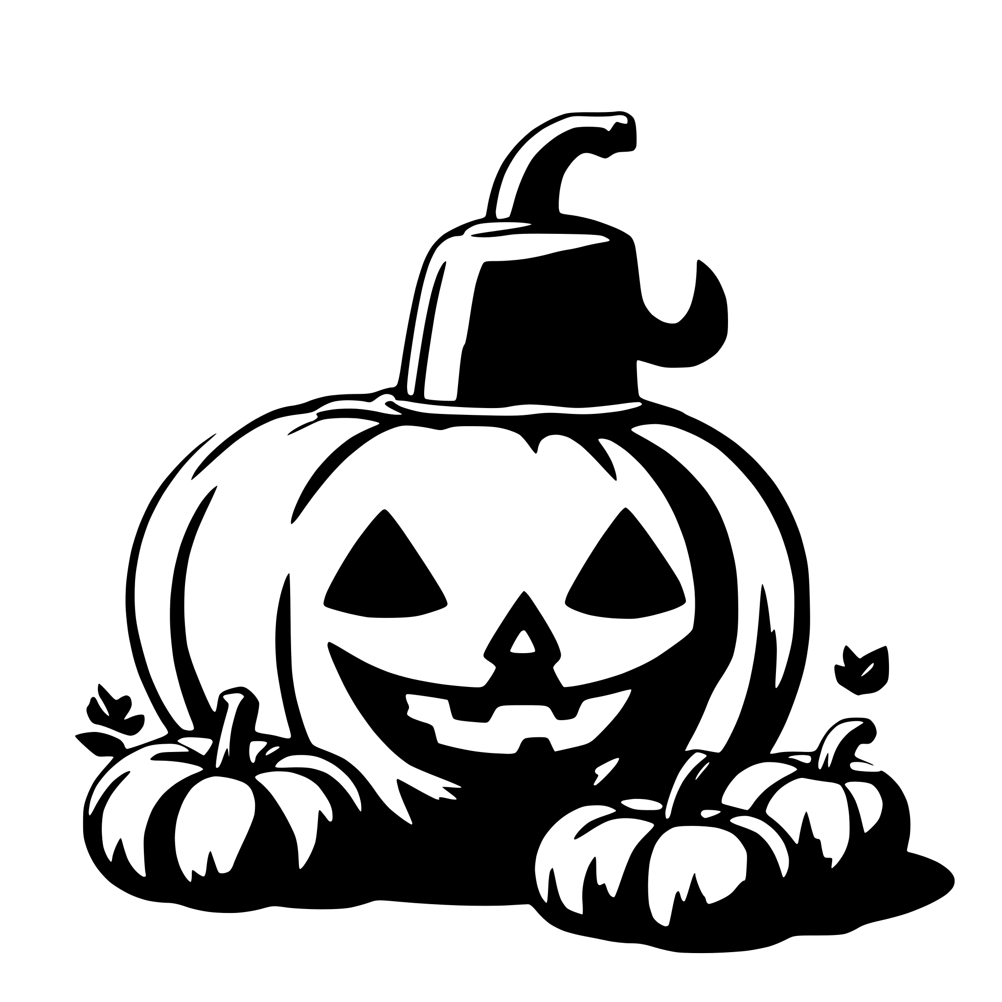 AI-generated SVG of a A haloween pumpkin asking for sweets