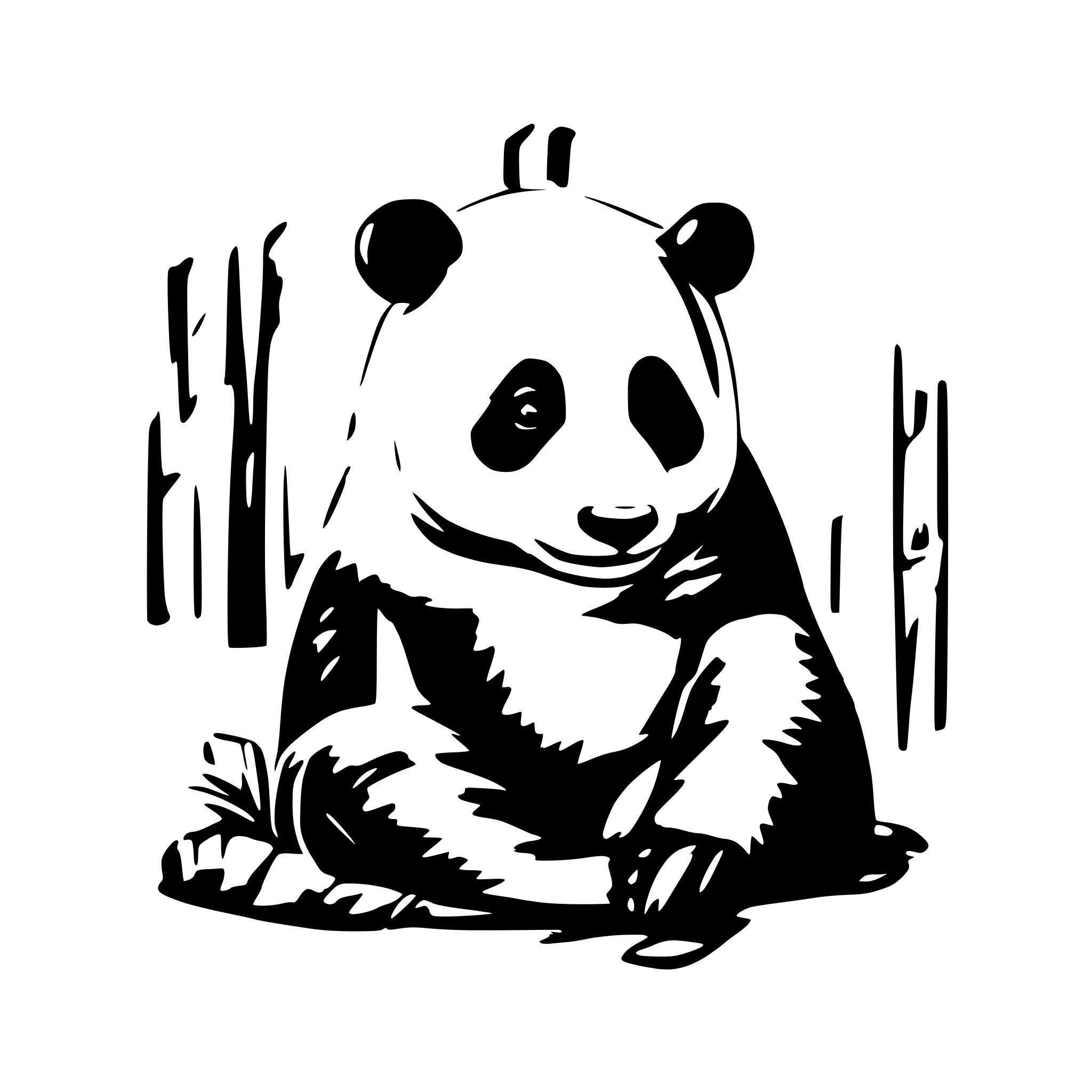 AI-generated SVG of a panda with contious lines