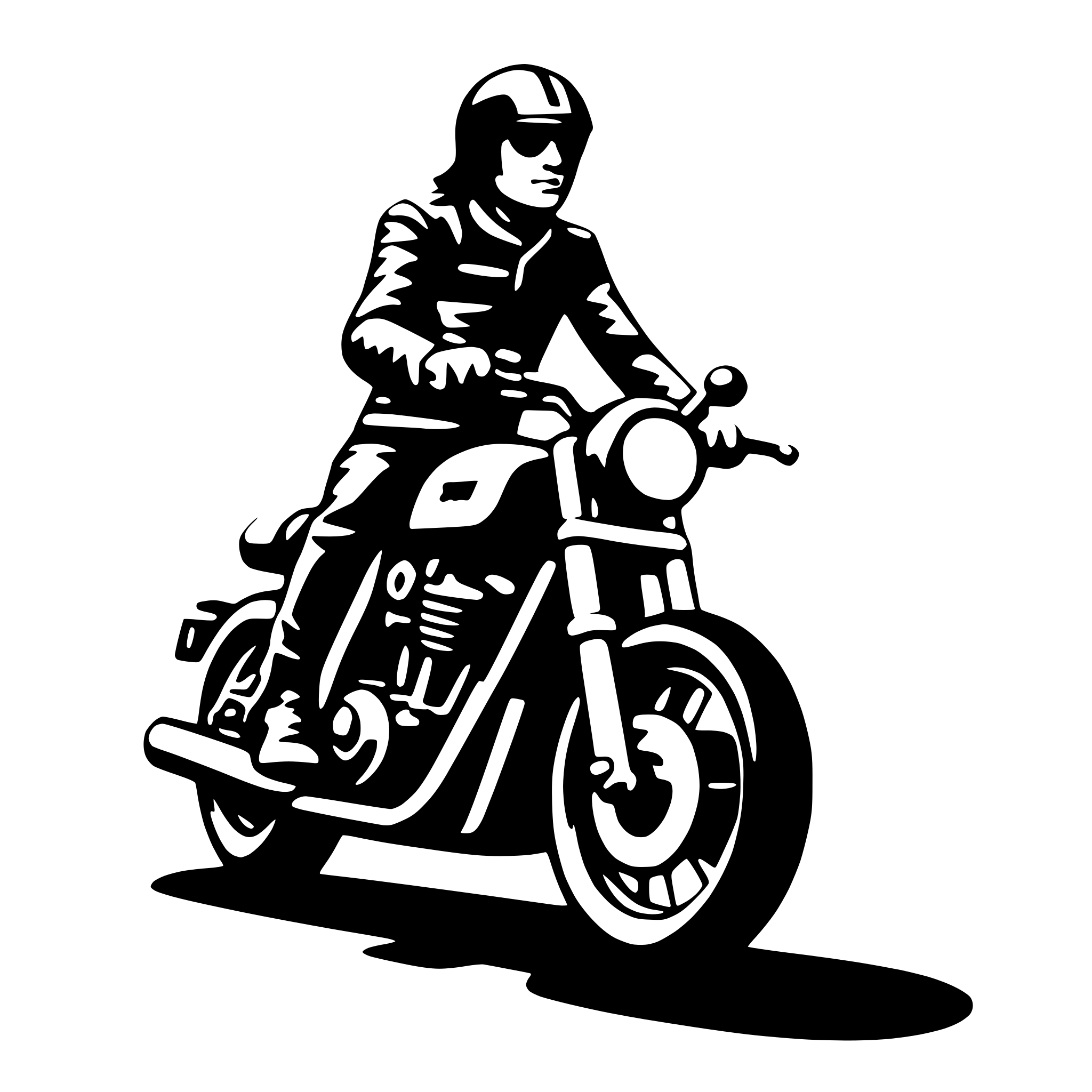 AI-generated SVG of 'motorcyclist'