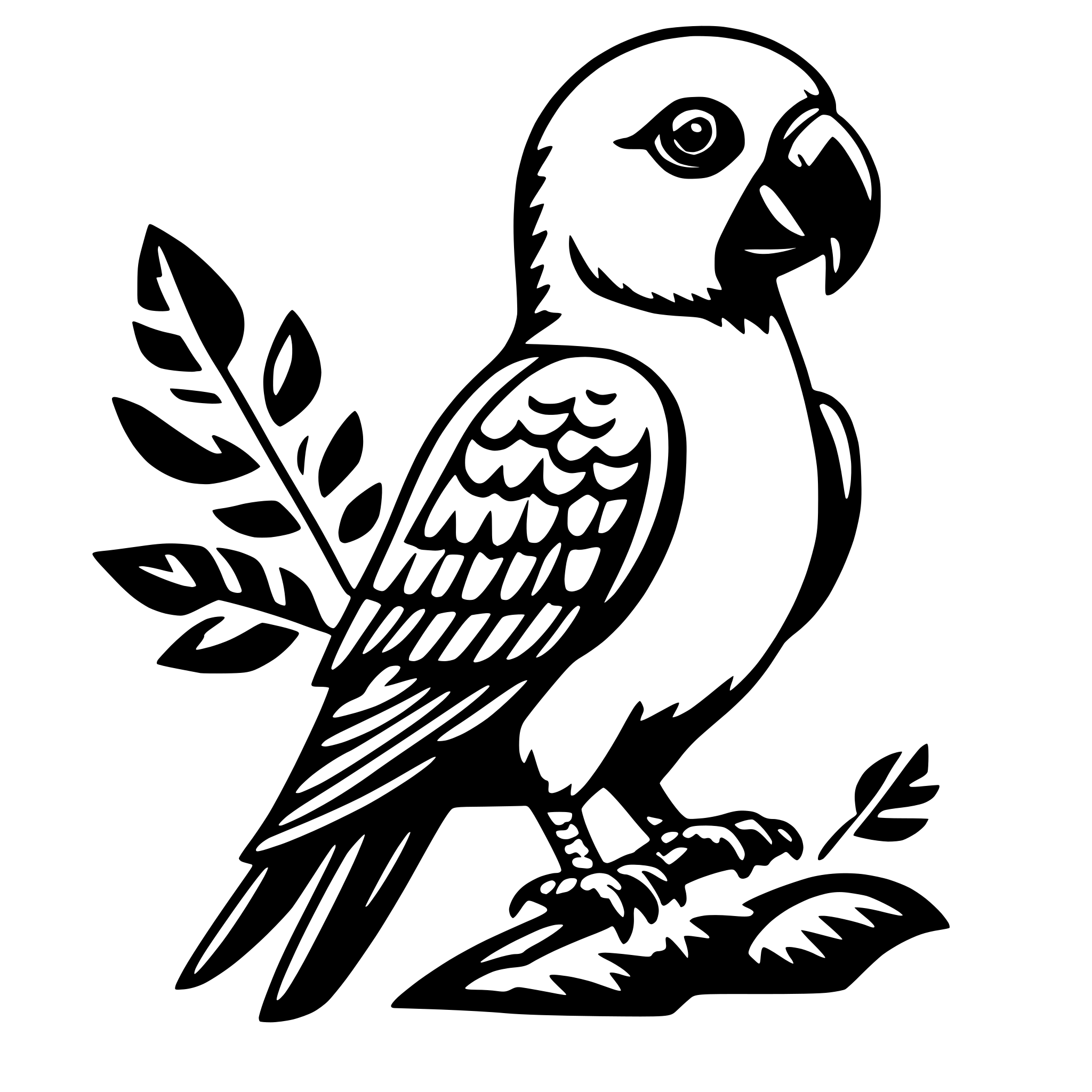 AI-generated SVG of a parrot
