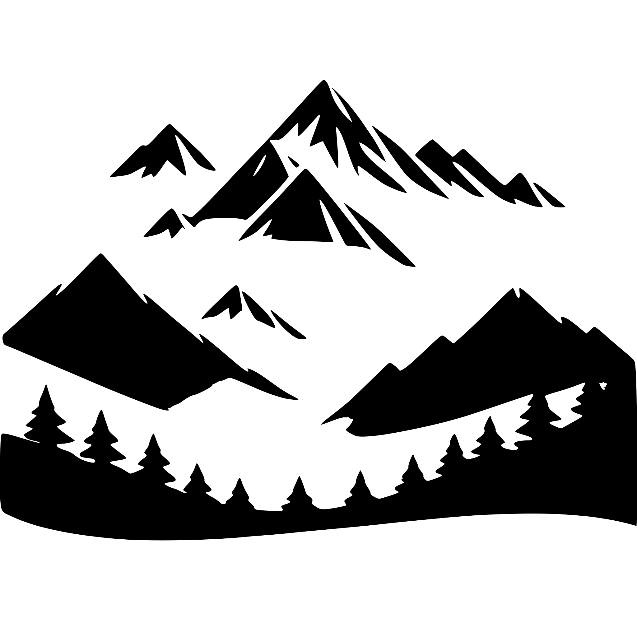 AI-generated SVG of a i need a minimalistic siluette of a mountain range that can be seen on the horizont. The range should contain at least 5 mountains next to each other in a horizontal arrangement AI-generated SVG of a i need a minimalistic siluette of a mountain range that can be seen on the horizont. The range should contain at least 5 mountains next to each other in a horizontal arrangement