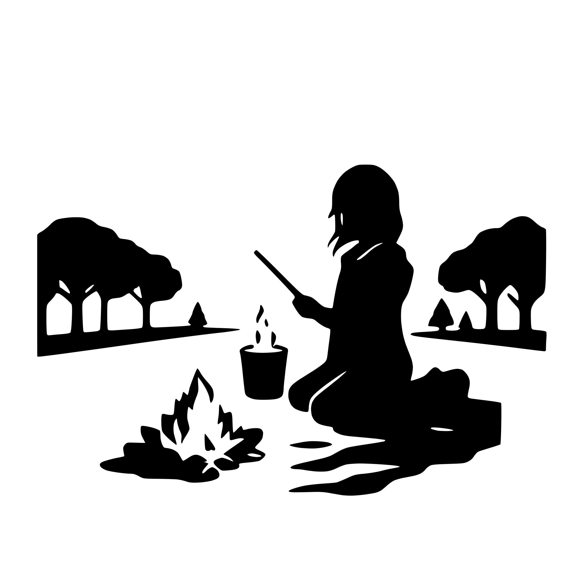 AI-generated SVG of a campfire under the stars