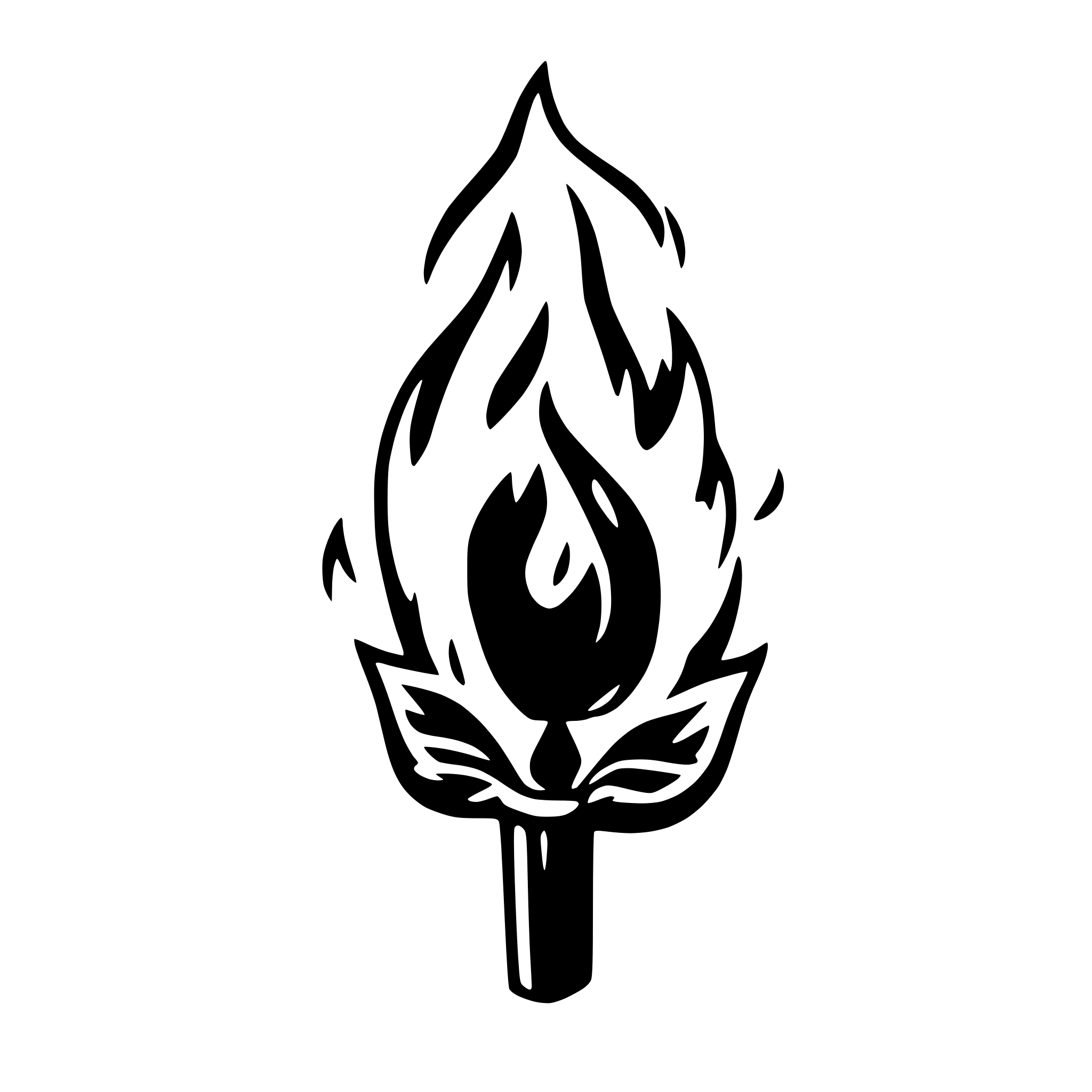 AI-generated SVG of a A small flame with several tongues of fire