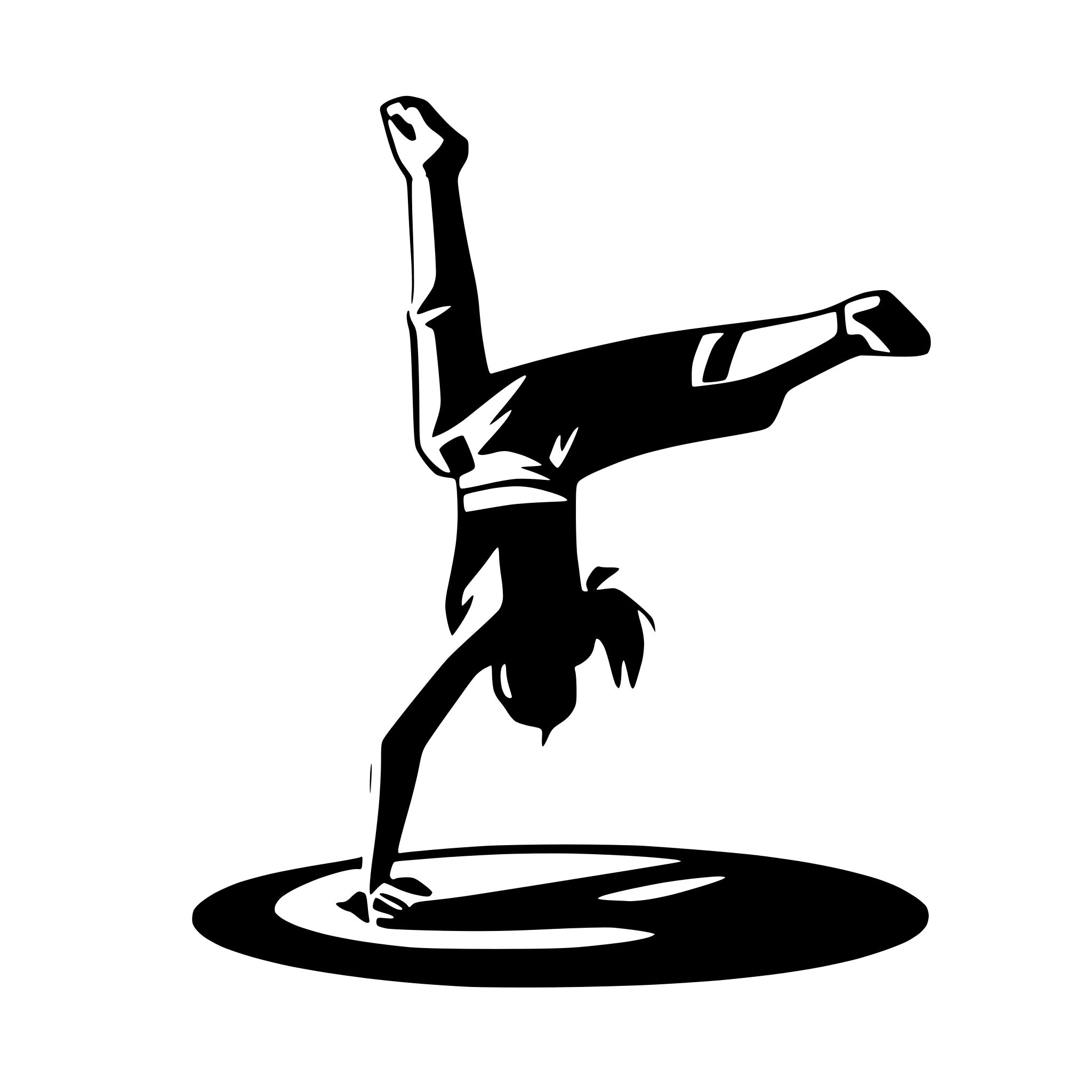 AI-generated SVG of a woman doing a handstand