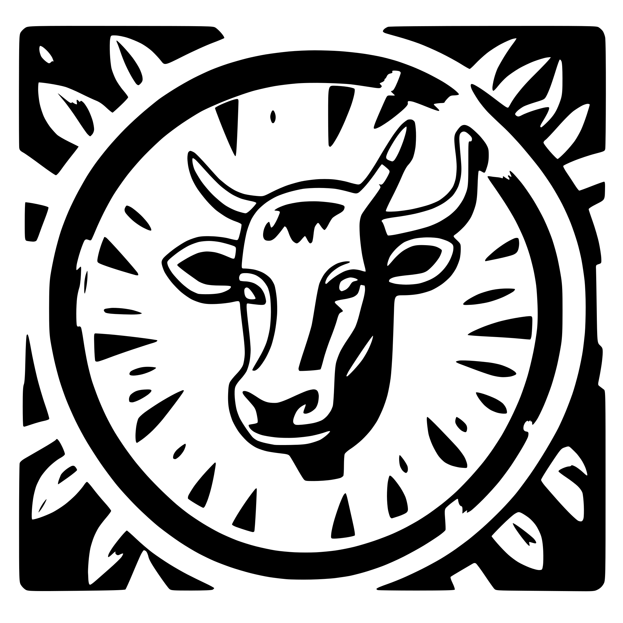 AI-generated SVG of a Cow with the trishul mounted on it