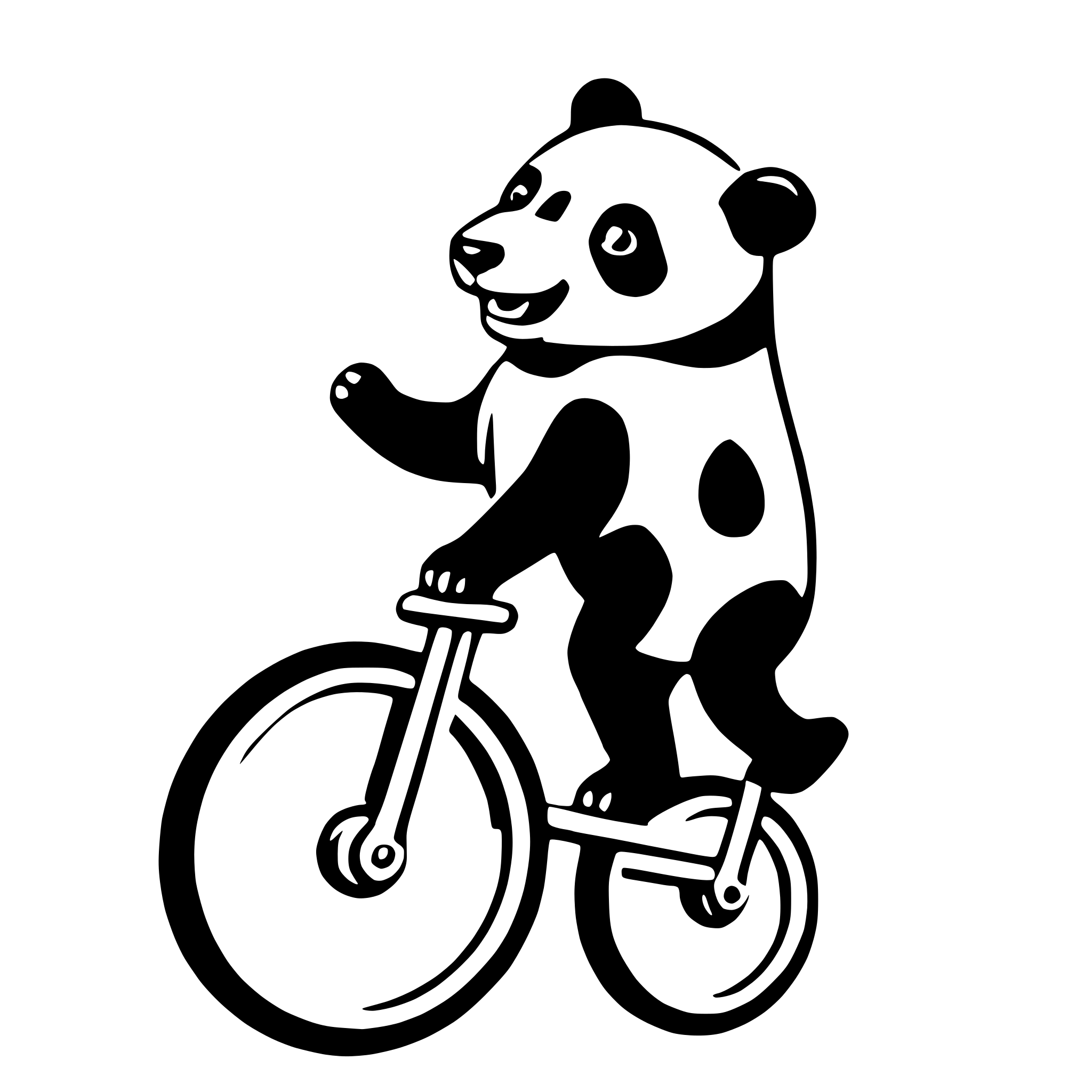 AI-generated SVG of 'panda on unicycle'