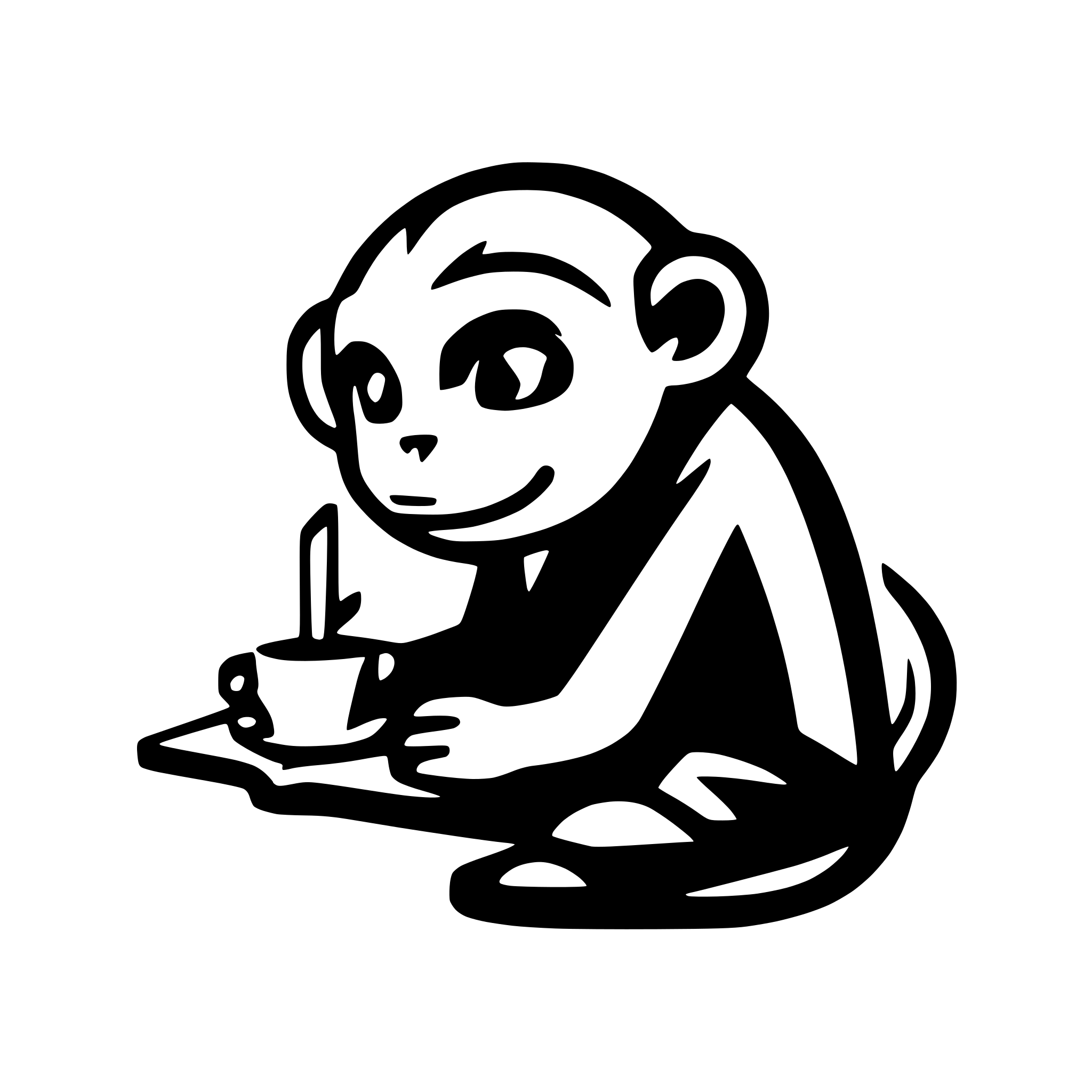 AI-generated SVG of a an icon of a monkey writing a book