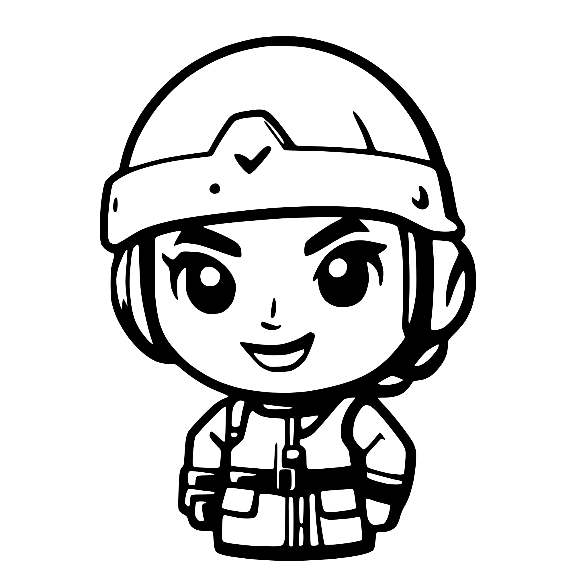 AI-generated SVG of a modern soldier memoji