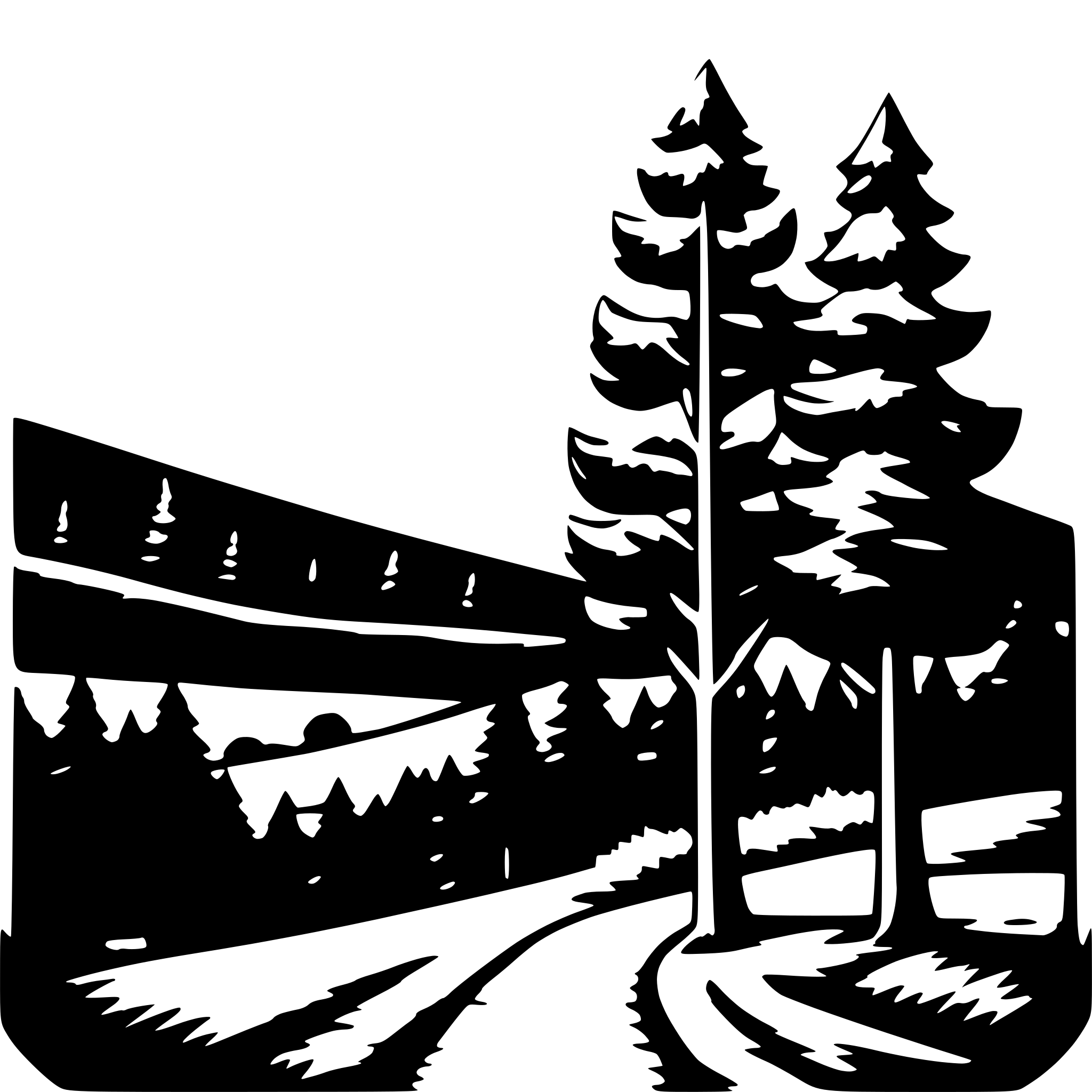 AI-generated SVG of 'treeline with mountains'