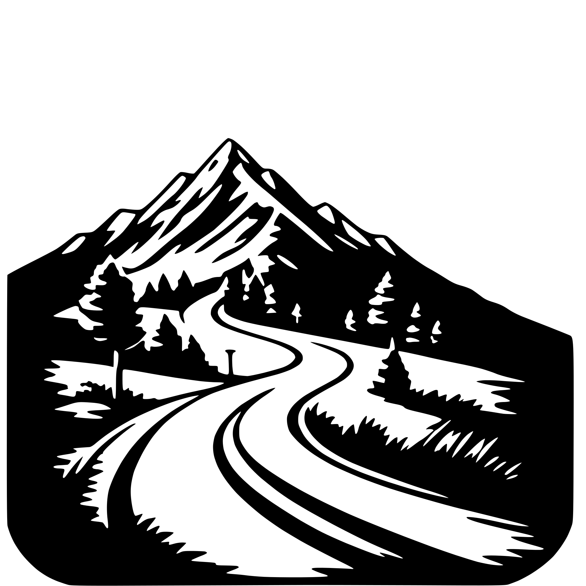 AI-generated SVG of a mountain journey
