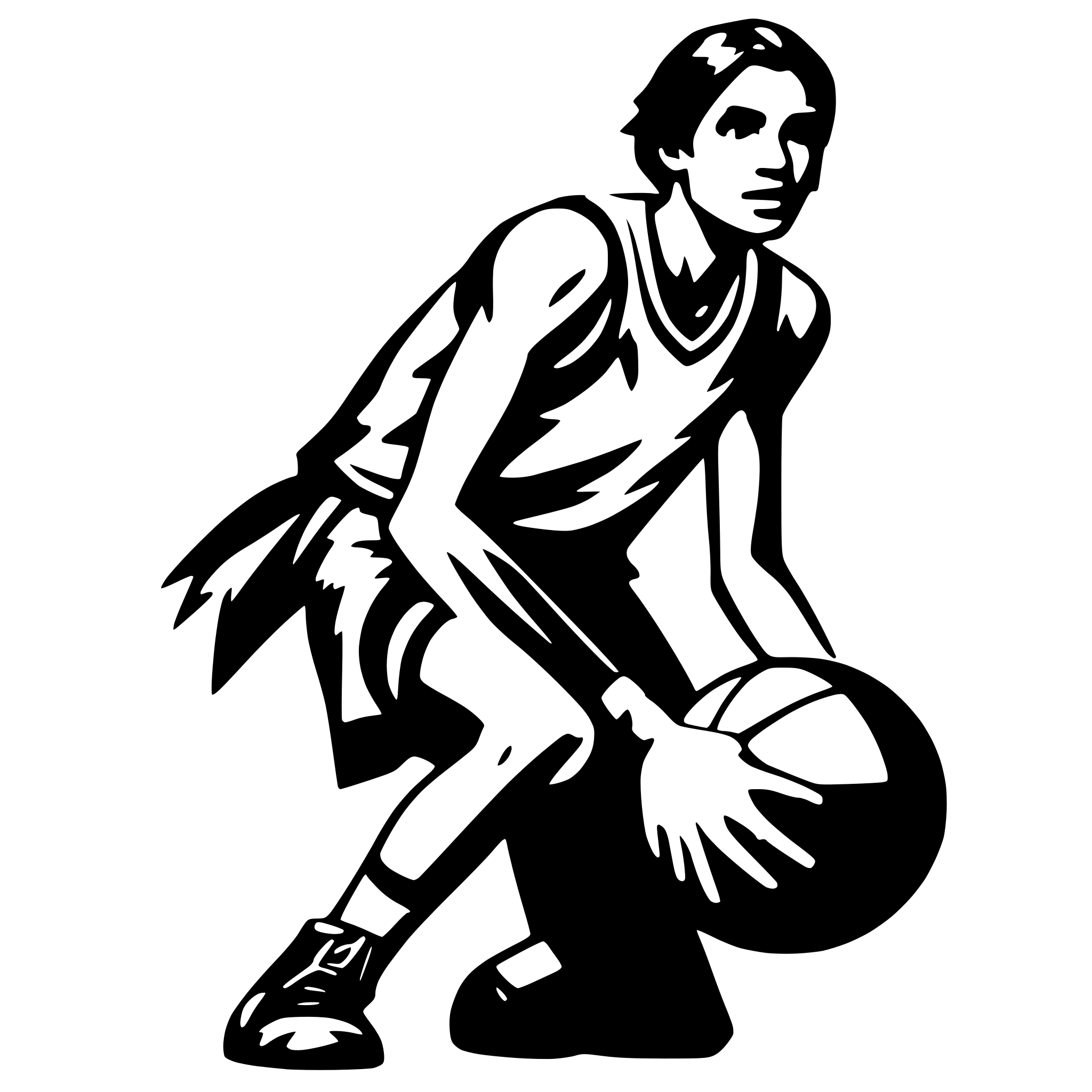 AI-generated SVG of a basketball player