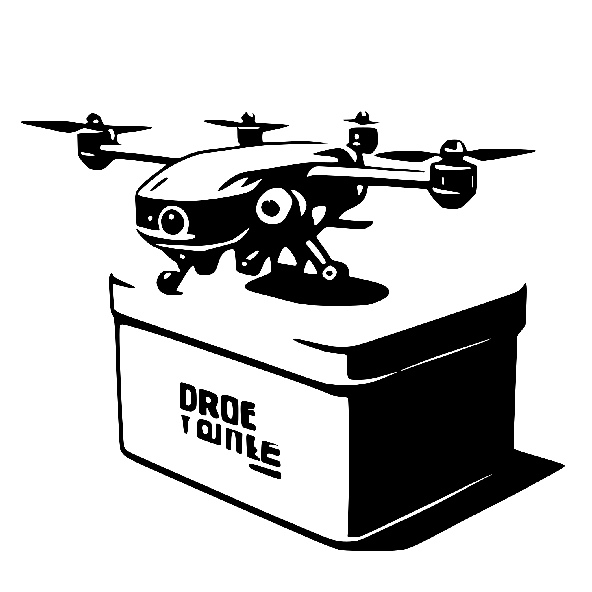 AI-generated SVG of a drone on a box