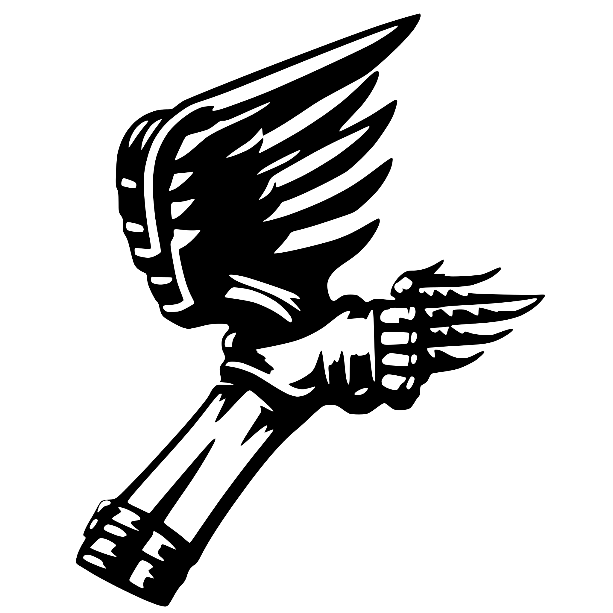 AI-generated SVG of 'Prosthetic arm with wing'