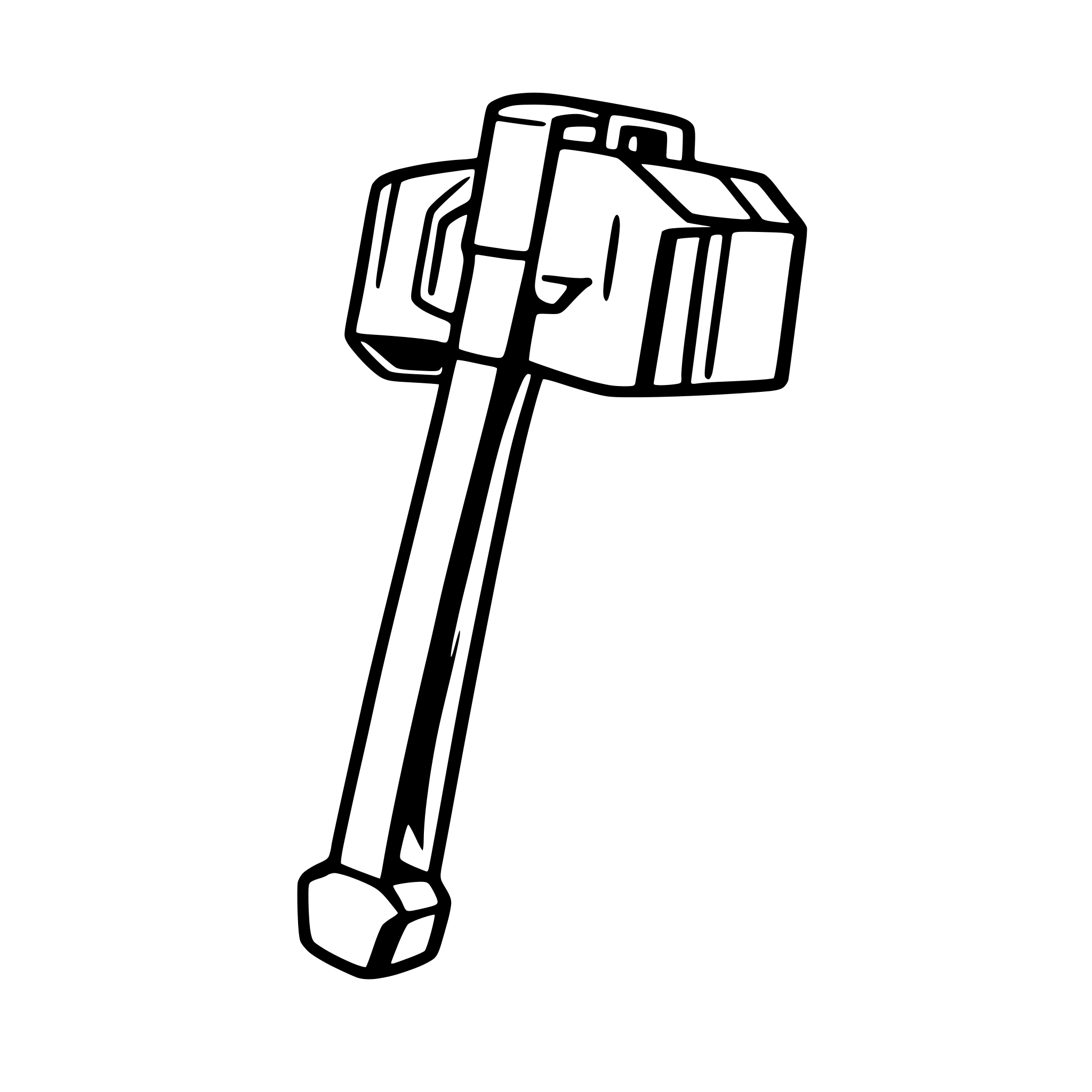AI-generated SVG of a a sledgehammer for war no background or shadows or other objects side view