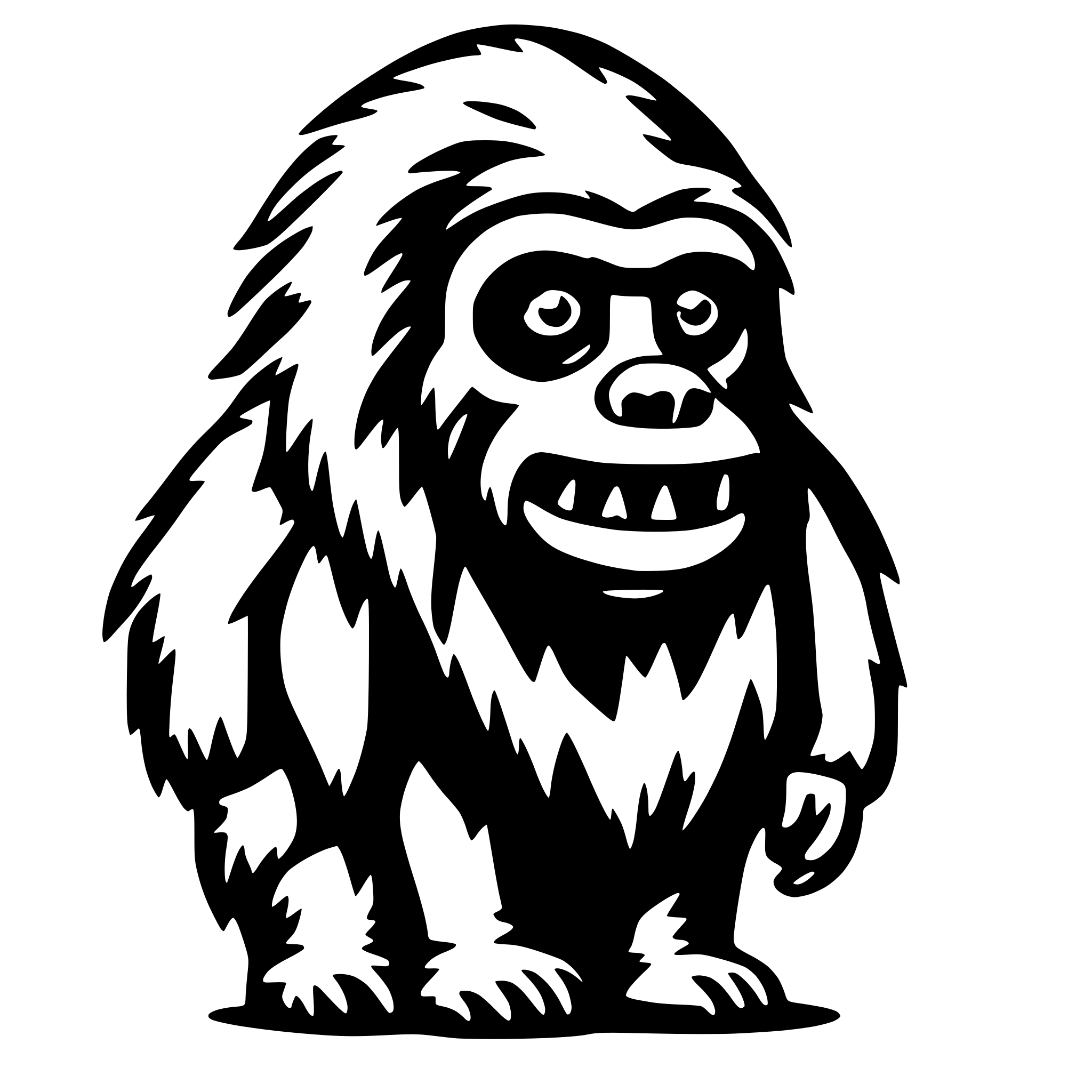 AI-generated SVG of a yeti