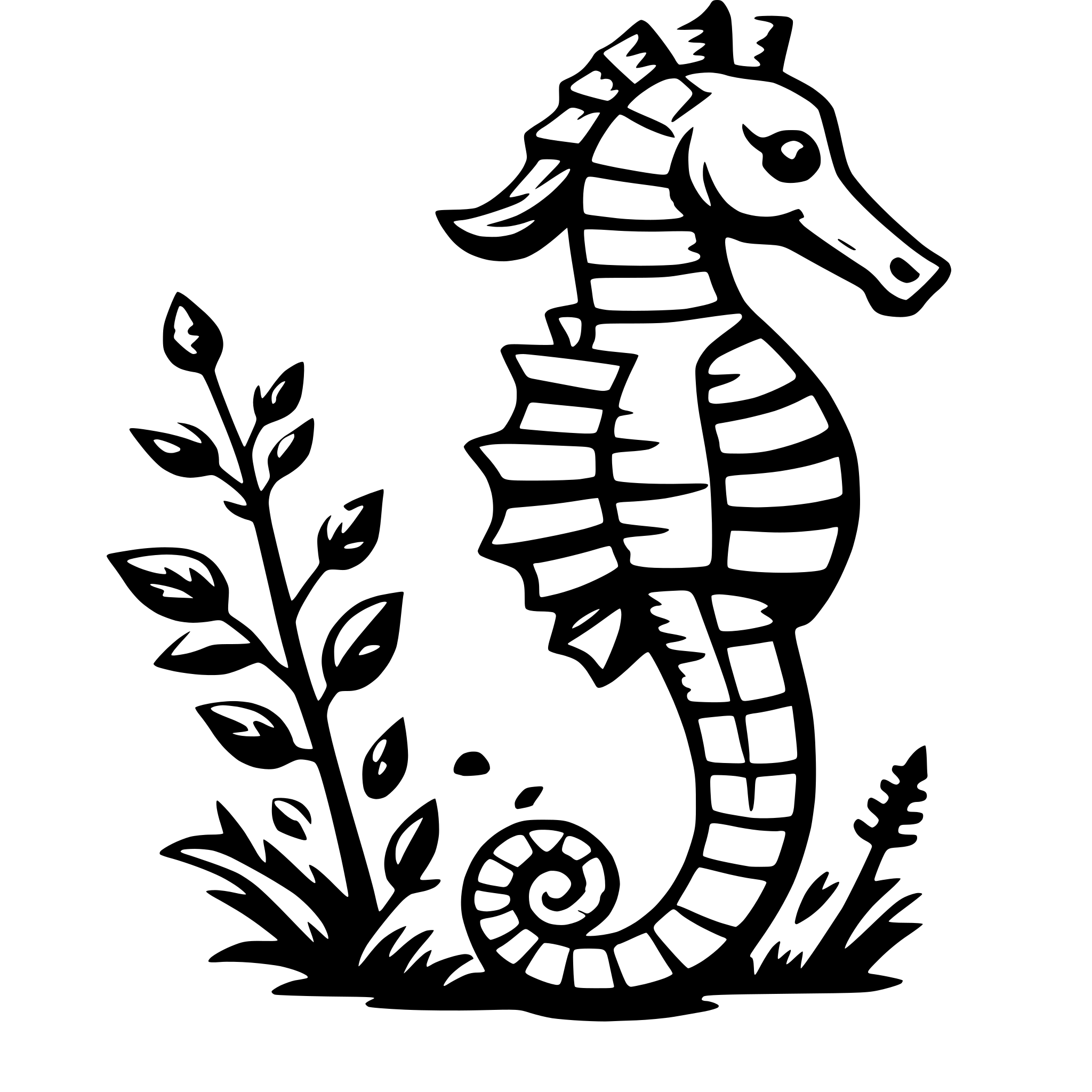 AI-generated SVG of a seahorse